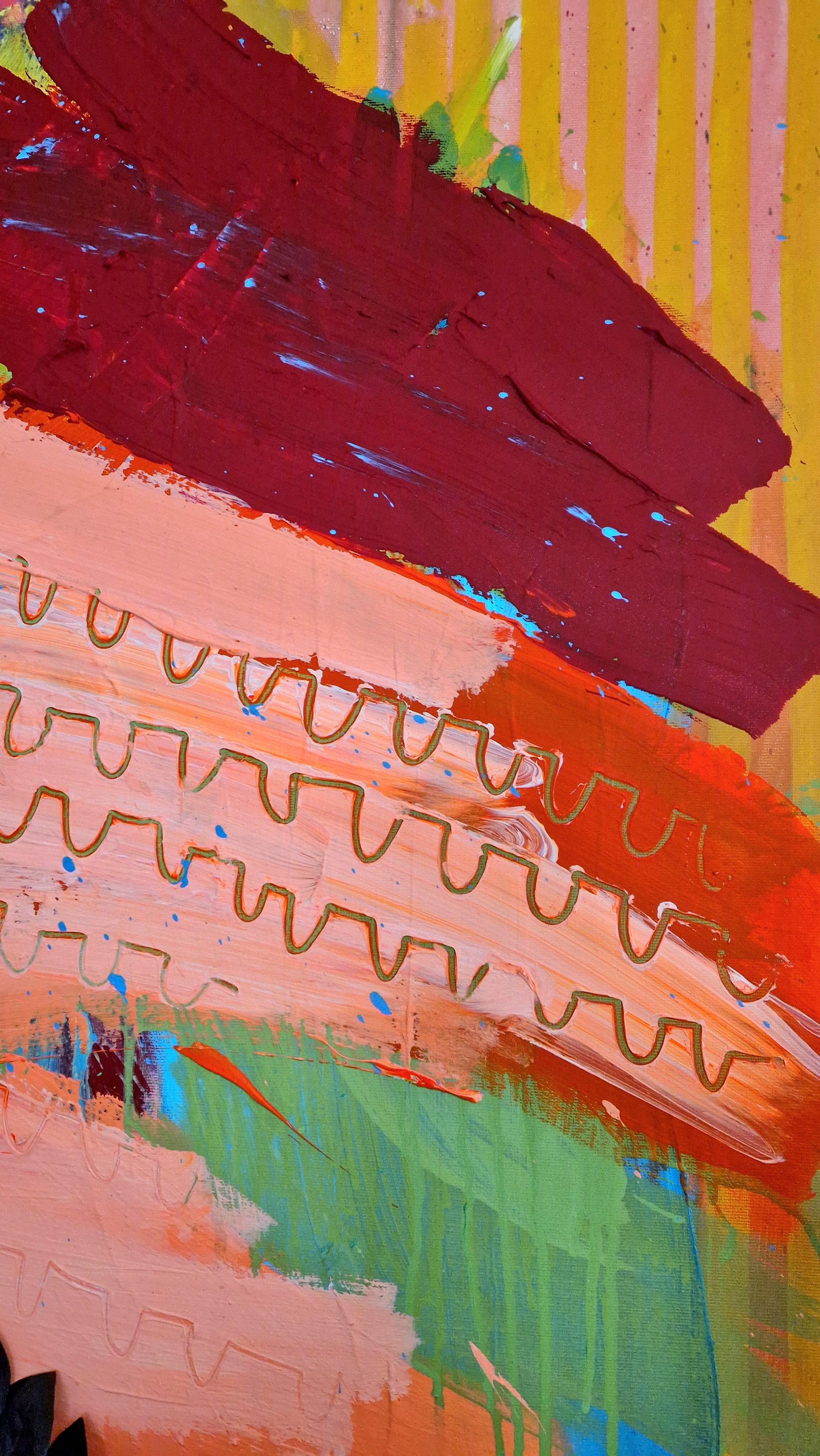 #817, Pittura originale, Astratto, Nuvola, Vibrante, Oro, Forme in vendita 1
