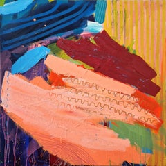 #817, Pintura original, Abstracto, Nube, Vibrante, Oro, Formas