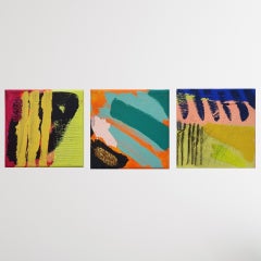 Abstract Triptych, Jessie Woodward, Original Glitter Paintings, Affordable Art