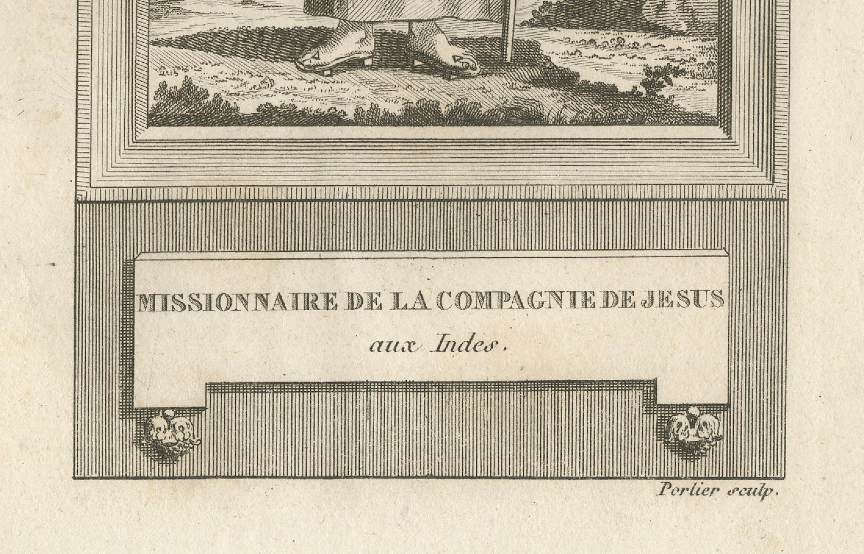 Missionnaire jésuite aux Indes - Antique French Engraving by Portier, c.1790

Cette belle gravure ancienne, intitulée 