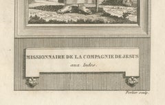 Jesuit Missionary in the Indies – Antique French Engraving by Portier, c.1790