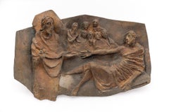 Jesus und der liegende Mann Wandbronzetafel aus einer osteuropäischen Kirche