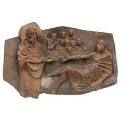 Jesus und der liegende Mann Wandbronzetafel aus einer osteuropäischen Kirche