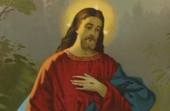 Jesus Appears to Mary Magdalene – Antique German Chromolithograph, c. 1895