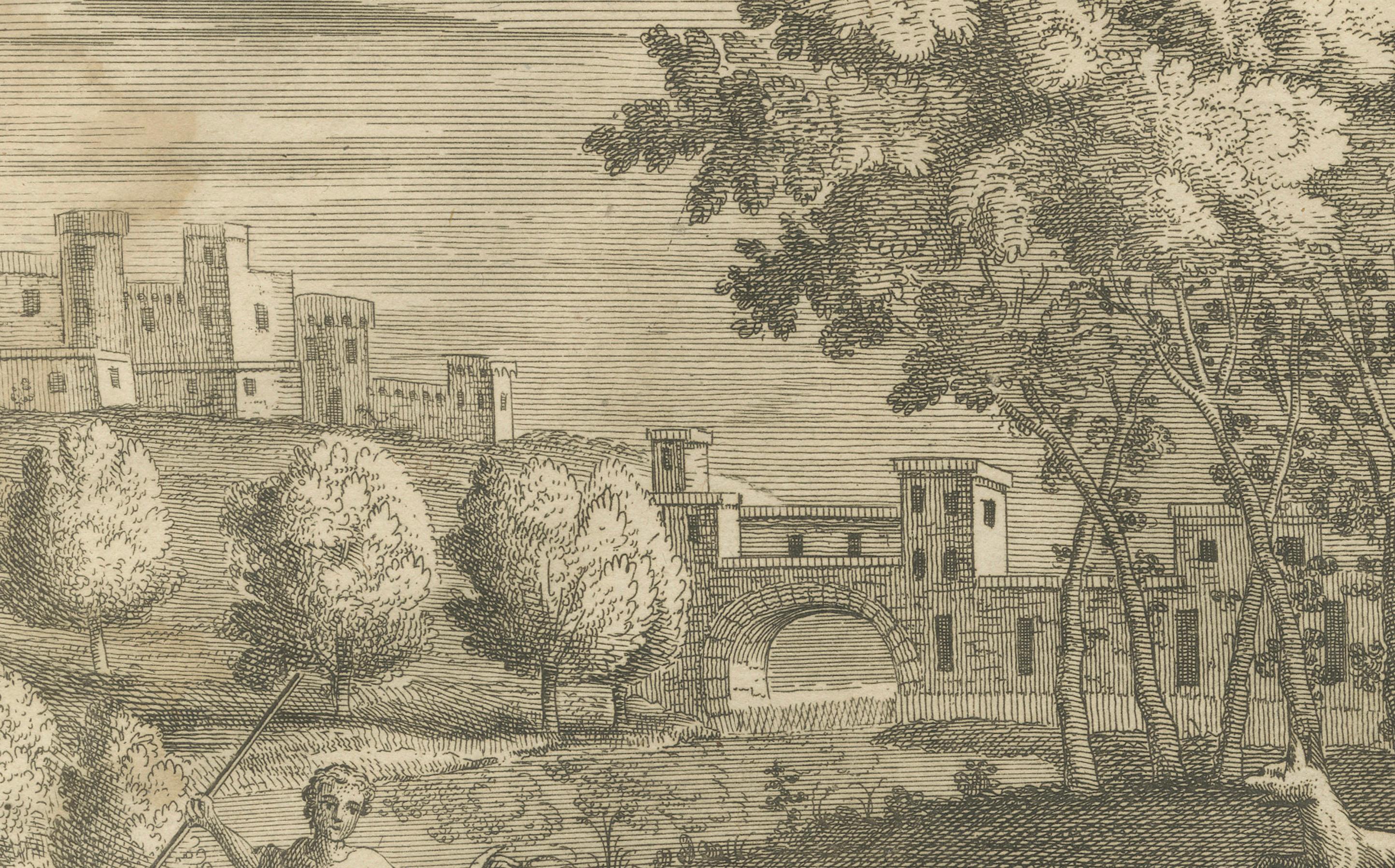 Jesus als guter Hirte Kupferstich - Johannes X. beschützt die Herde c.1735 im Angebot 1