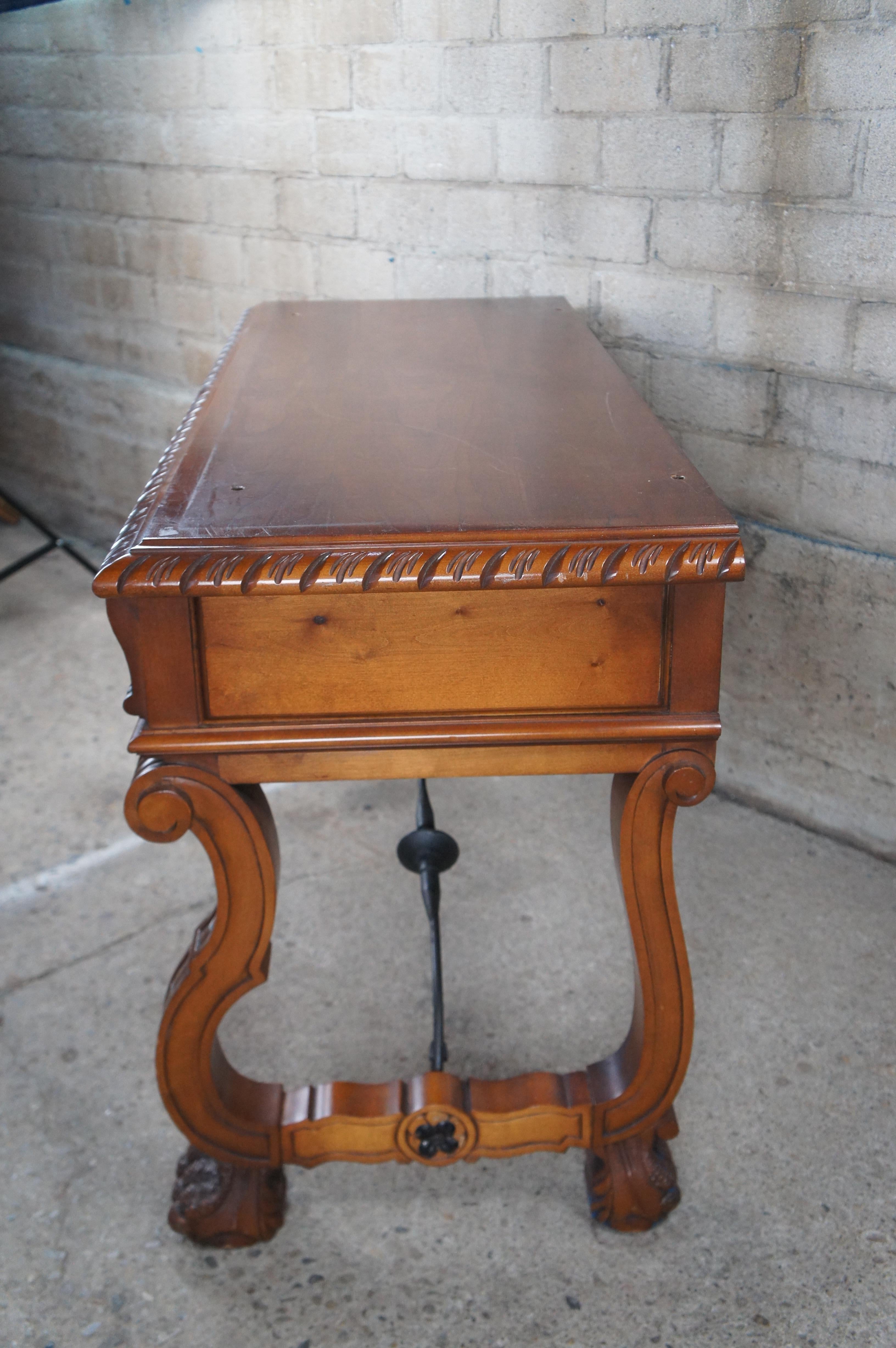 Jesus Ballester Marco Spanish Revival Mahogany Sideboard Library Console Desk For Sale 5