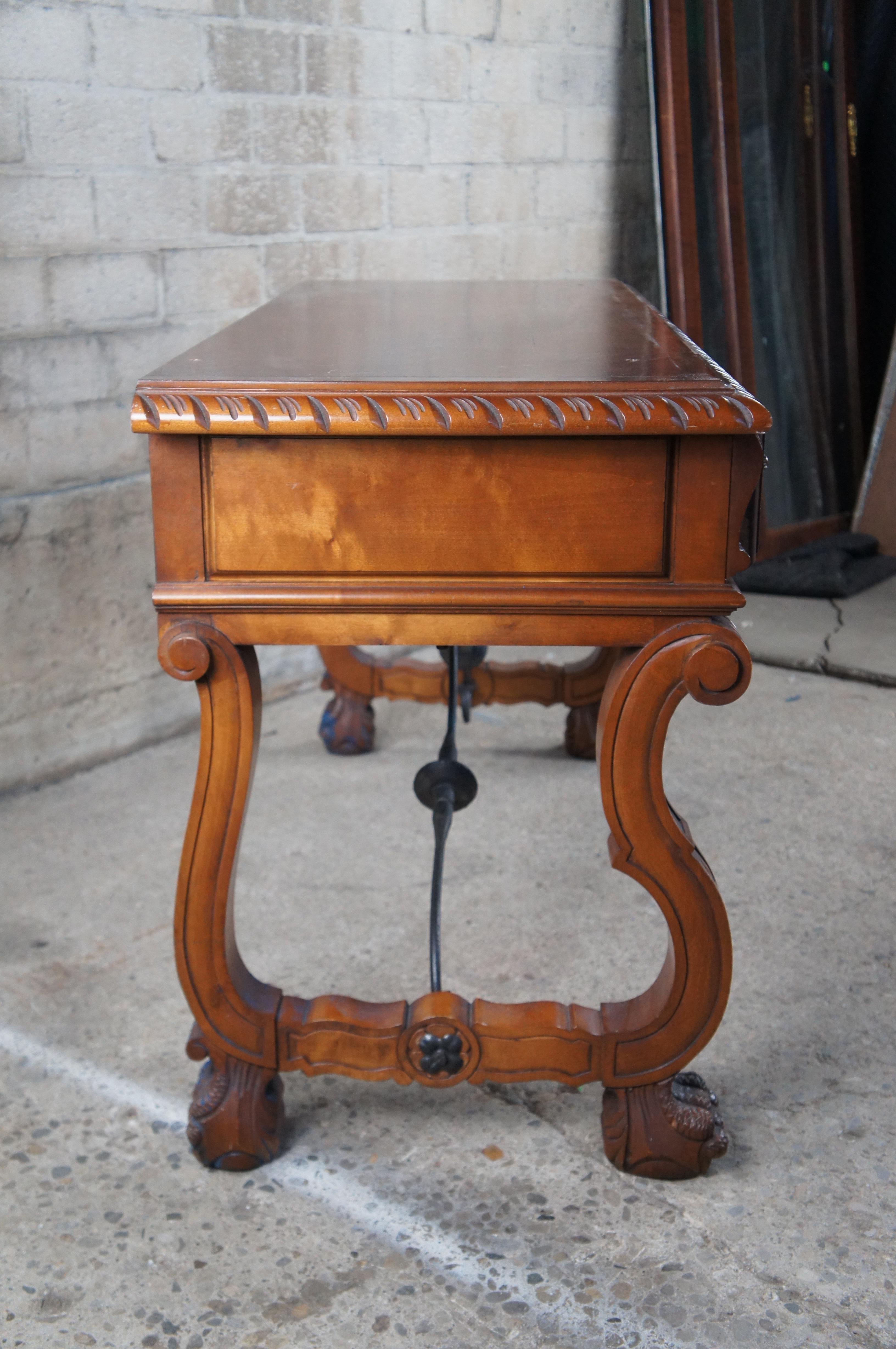 Jesus Ballester Marco Spanish Revival Mahogany Sideboard Library Console Desk For Sale 6