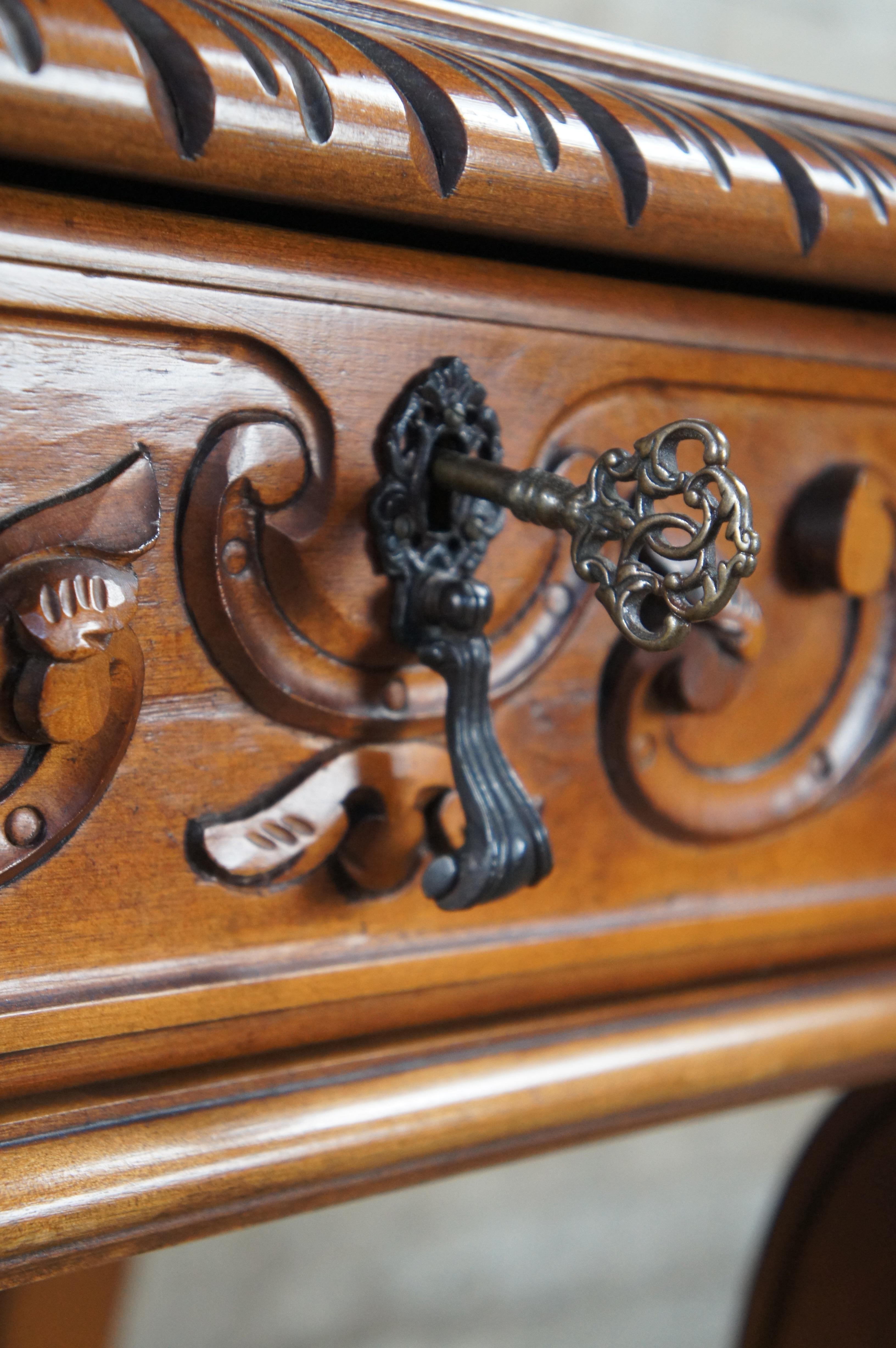 Jesus Ballester Marco Spanish Revival Mahogany Sideboard Library Console Desk For Sale 7