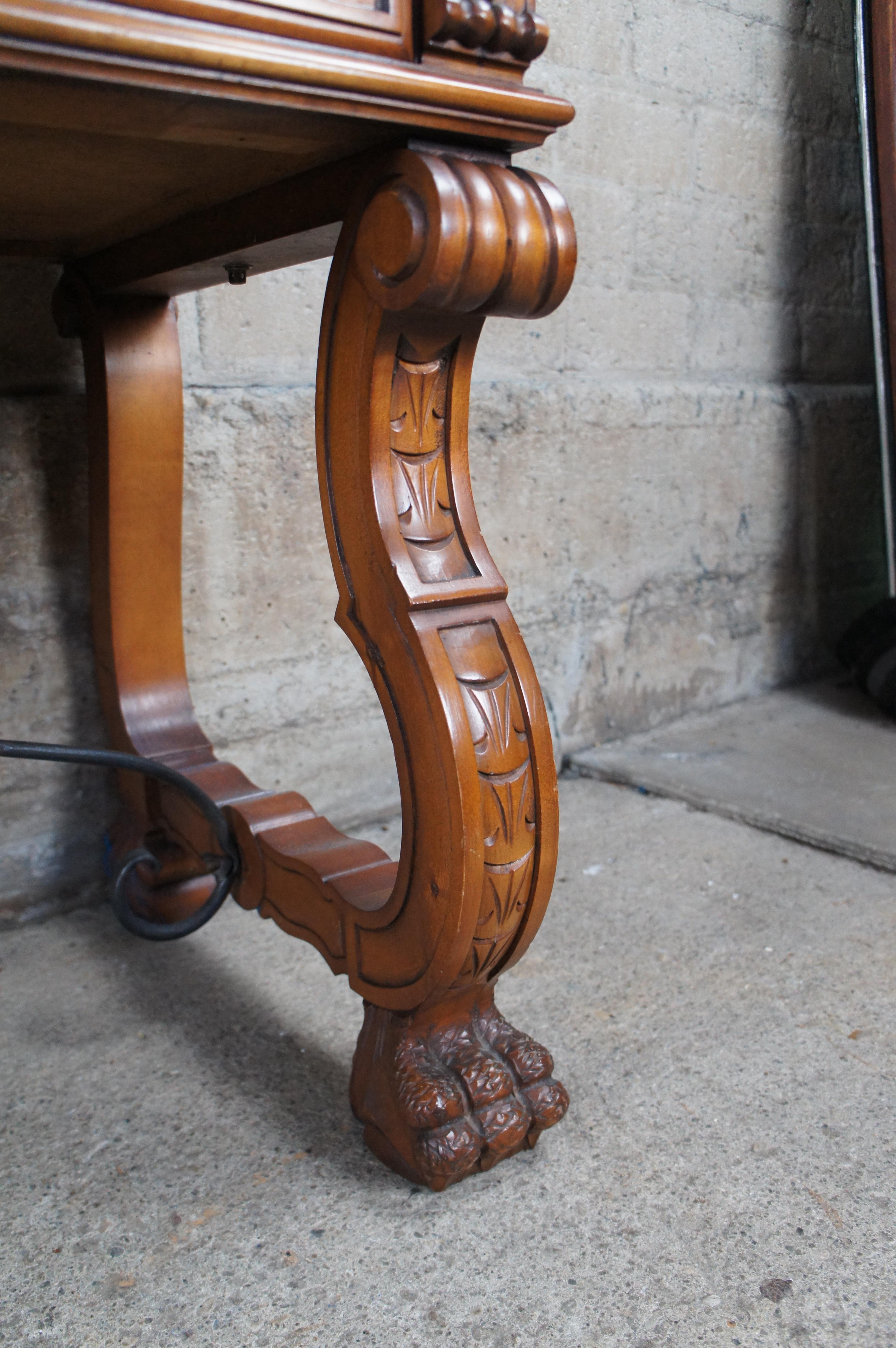 Jesus Ballester Marco Spanish Revival Mahogany Sideboard Library Console Desk For Sale 4