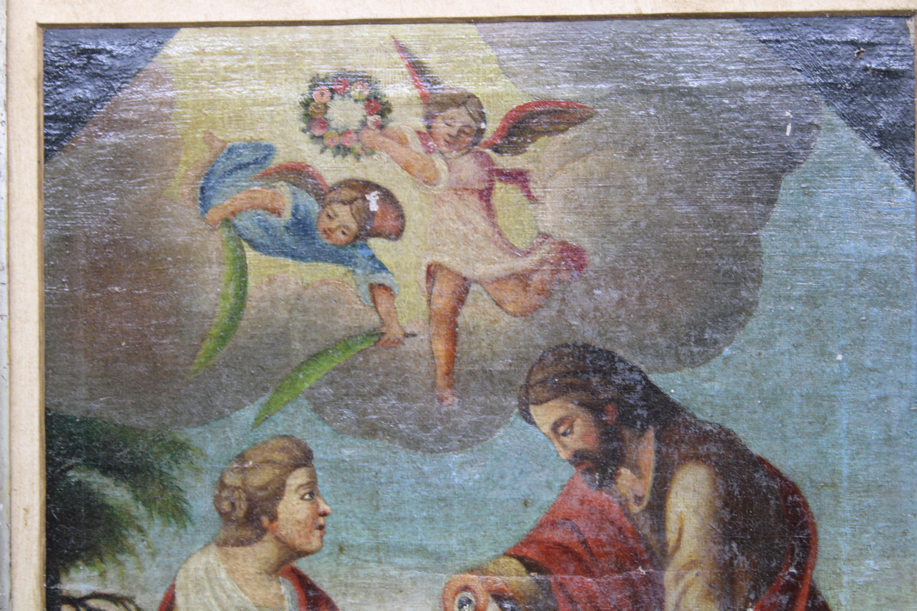 Italian Jesus Baptizes a Baby Girl, Late 17th Century, Italy For Sale