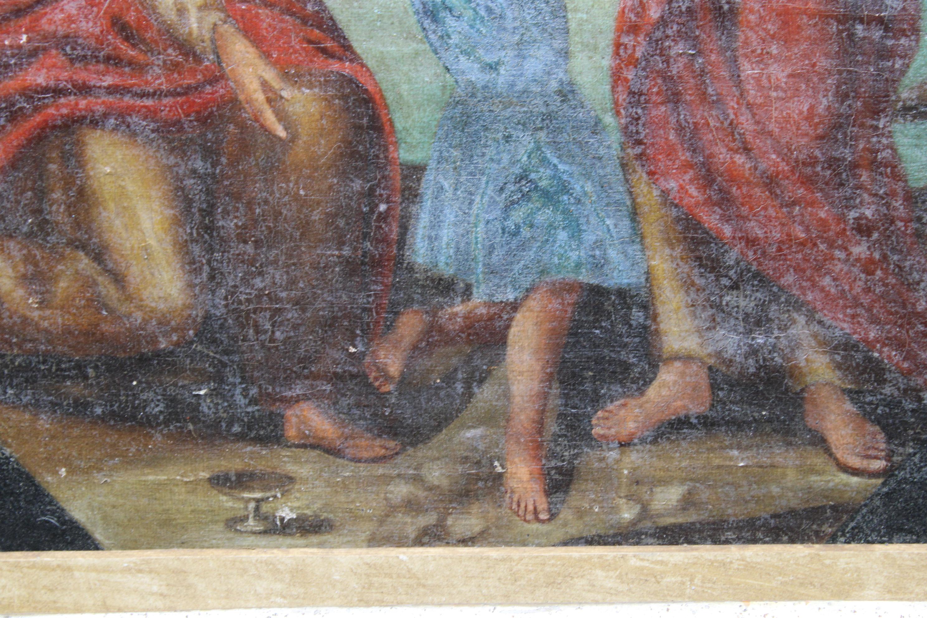 Canvas Jesus Baptizes a Baby Girl, Late 17th Century, Italy For Sale