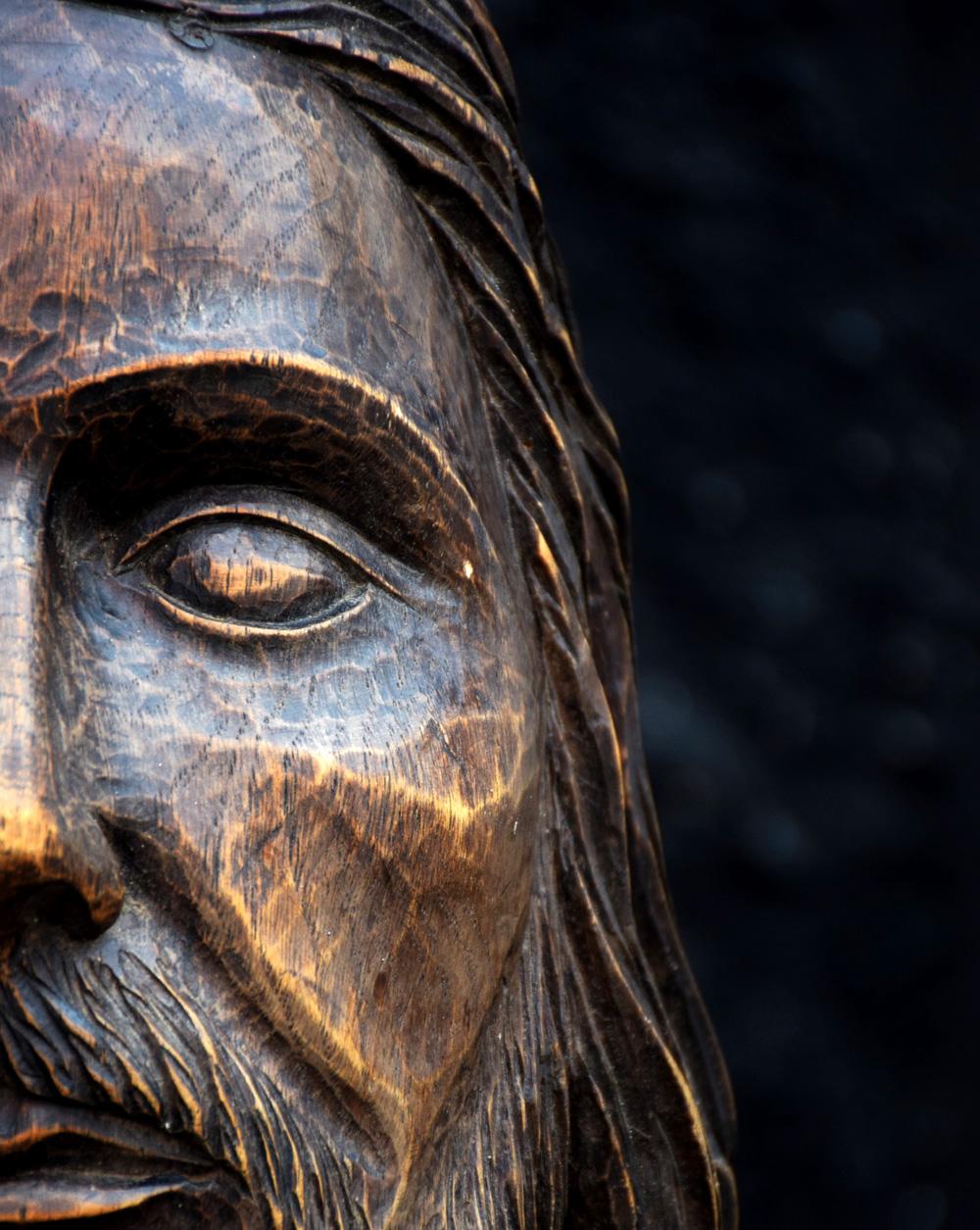 Wood Jesus Carved Head