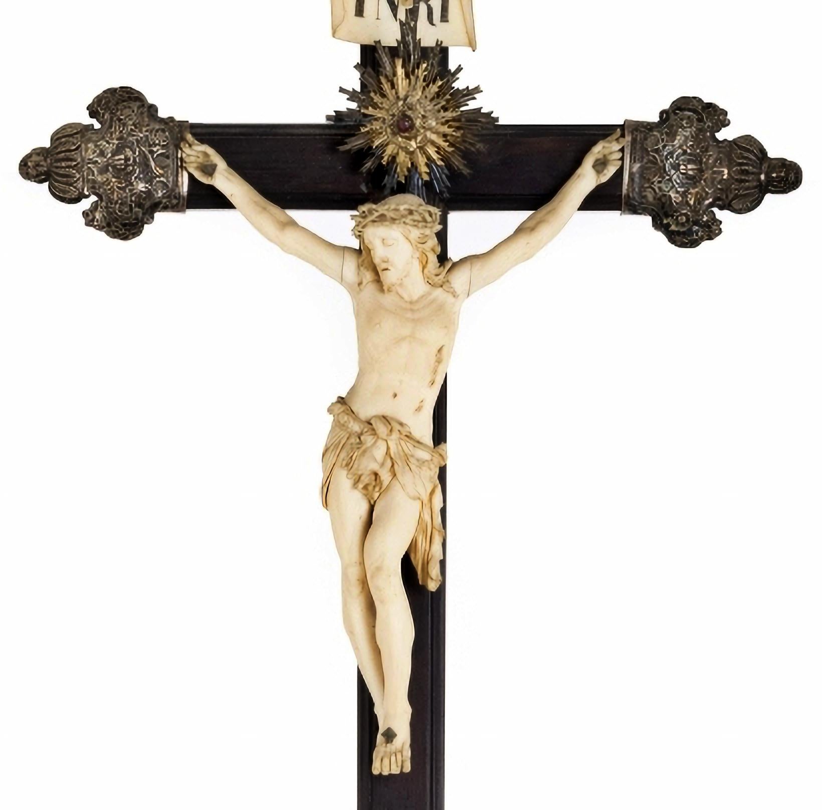 Baroque JESUS CHRIST CRUCIFIED 18th Century  Italian Sculpture  For Sale