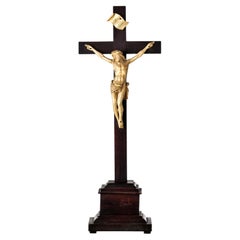 Antique JESUS CHRIST CRUCIFIED 19th Century  Italian Sculpture 