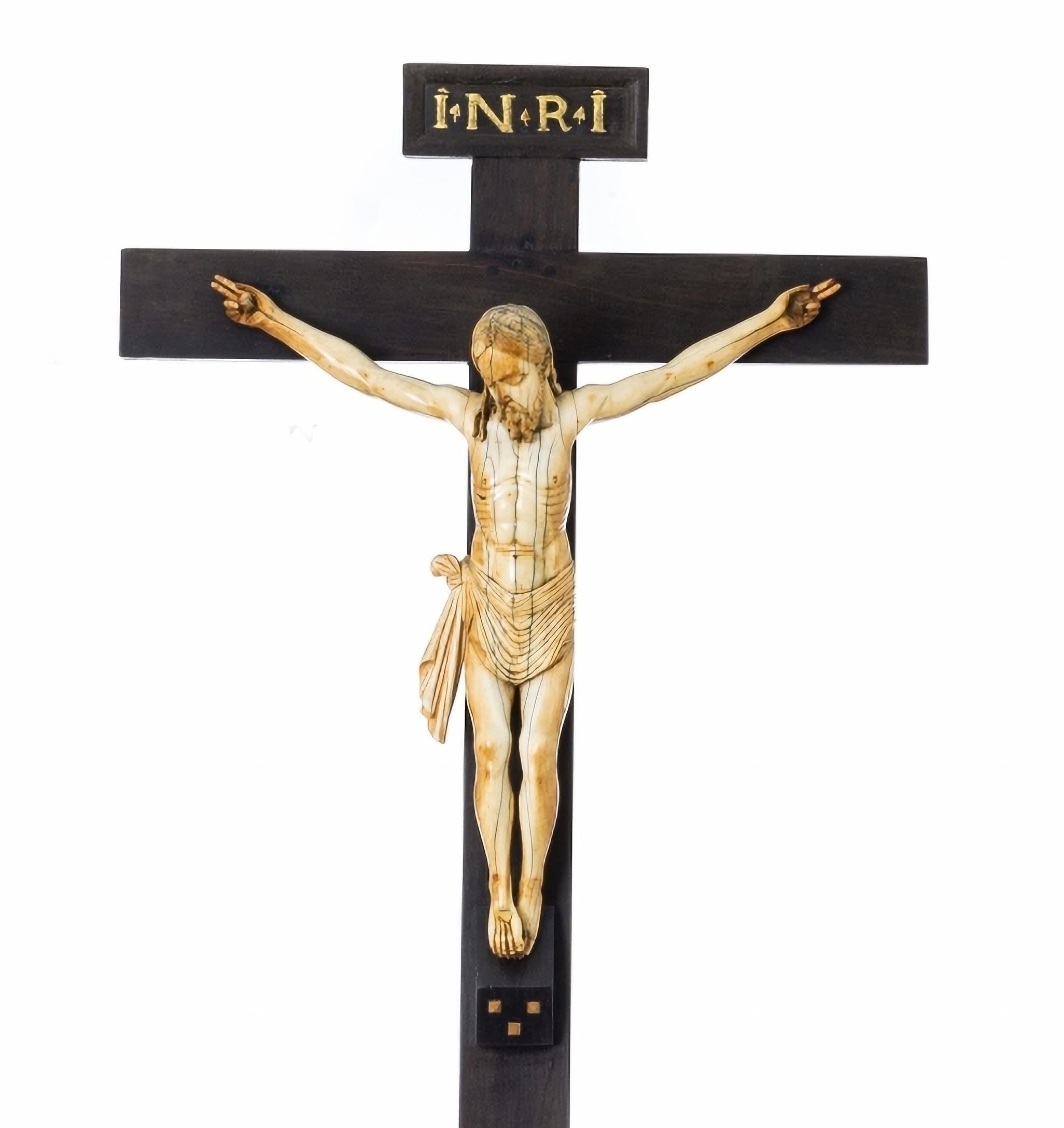 JESUS CHRISTUS GEKREUZIGT  Indo-Portuguesische Skulptur aus dem 17. Jahrhundert (Portugiesisch) im Angebot