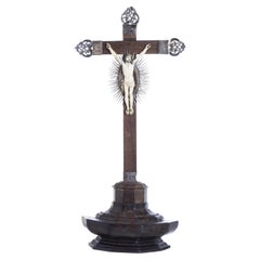 Antique JESUS CHRIST CRUCIFIED  Indo-Portuguese sculpture from the 17th Century