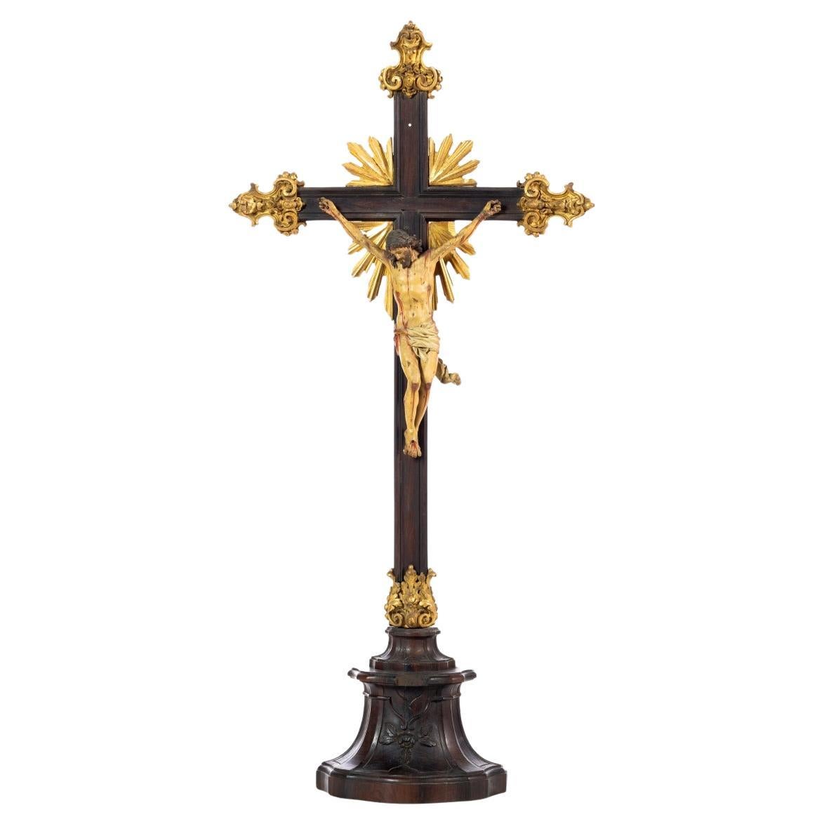 Jesus Christ Crucified Portuguese Sculpture 18th Century H: 98cm