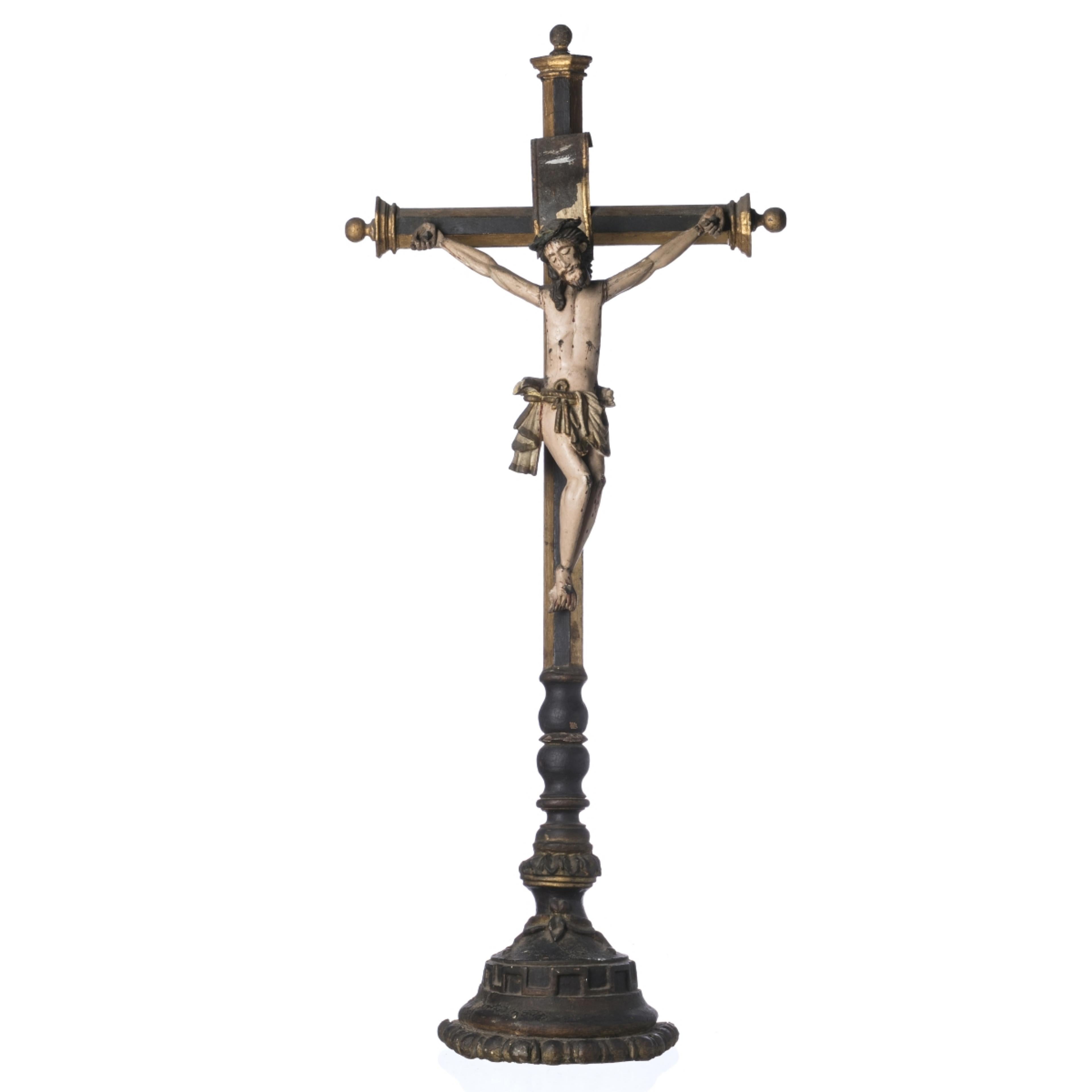 Fait main Sculpture portugaise du 17ème siècle CRUCIFIÉE DE JESUS CHRIST en vente