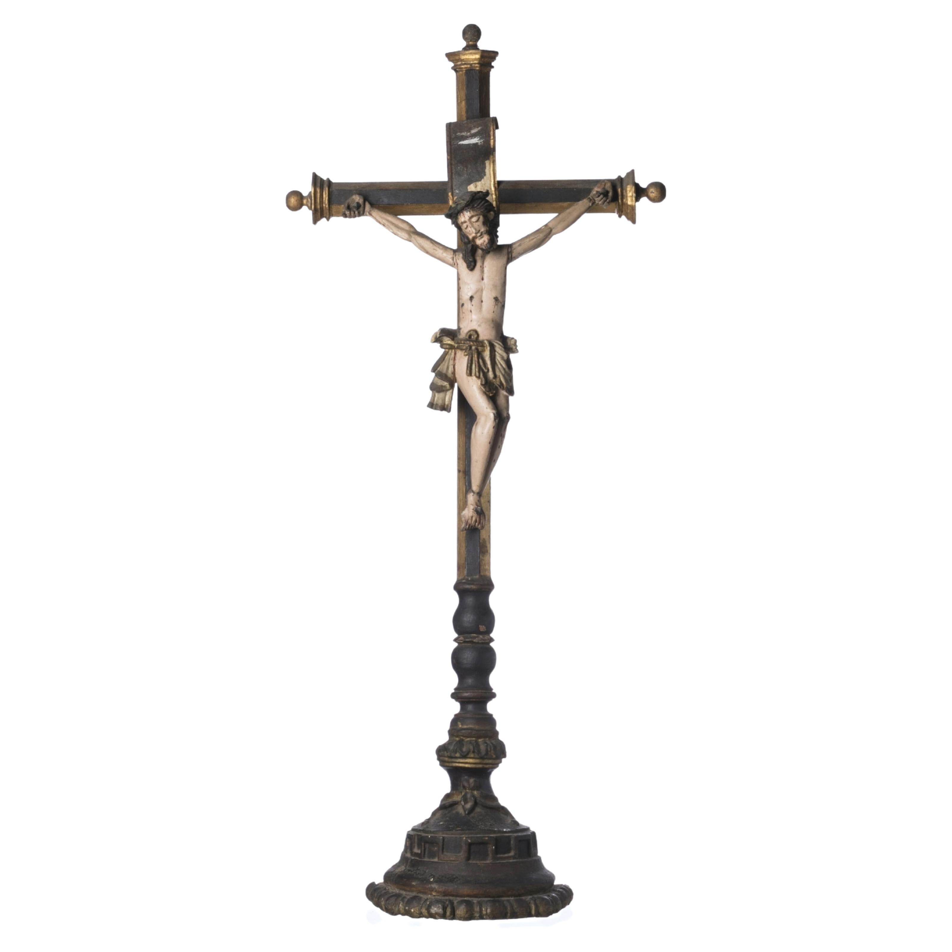 JESUS CHRIST CRUCIFIED Portuguese Sculpture from the 17th Century For Sale