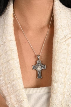 Jesus Crucifix Cross Christian Spikes Handmade Pendant Made in Solid Silver