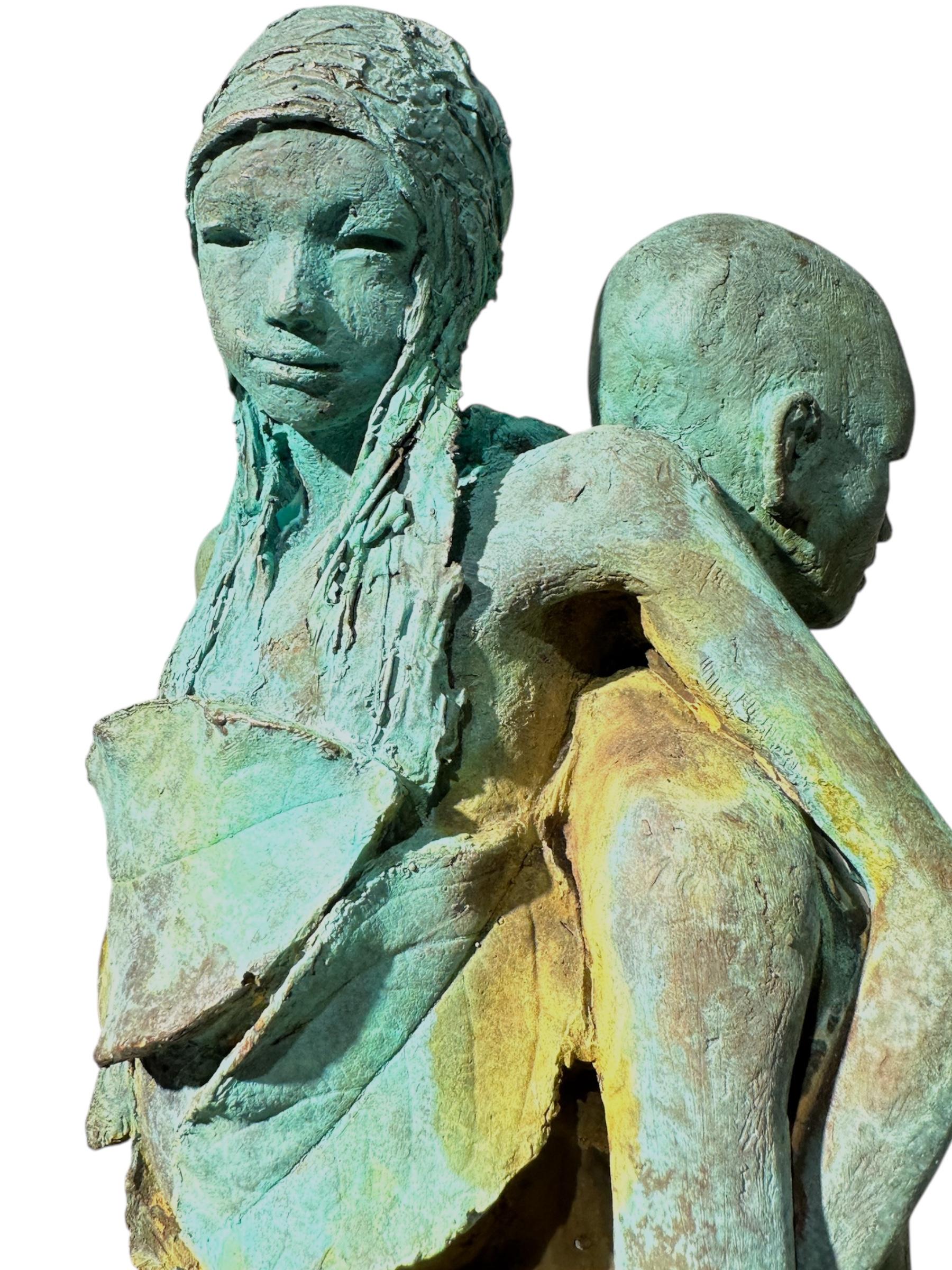 Adan Y Eva - Bronze Figures of Adam and Eve Surrounded by Apples and a Snake For Sale 6