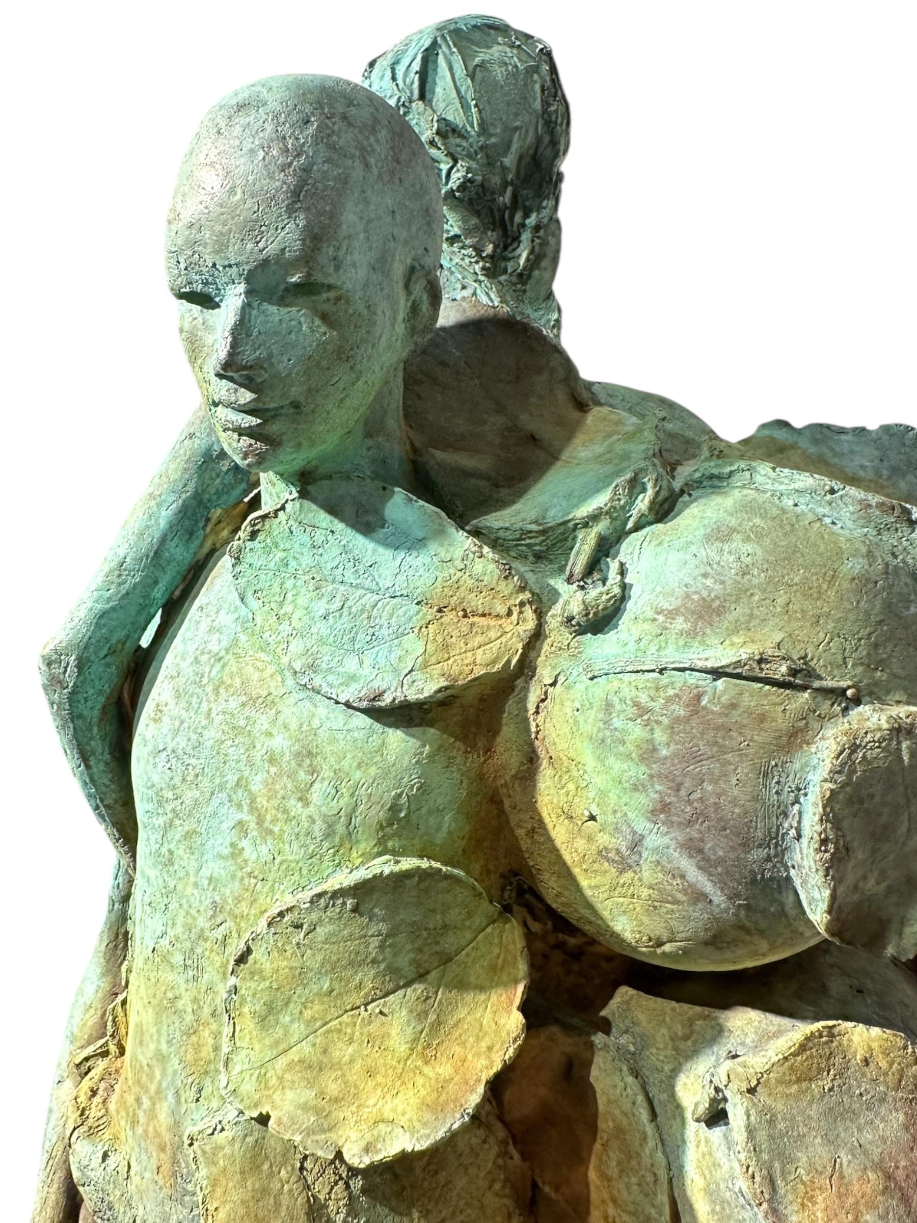 Adan Y Eva - Bronze Figures of Adam and Eve Surrounded by Apples and a Snake For Sale 7