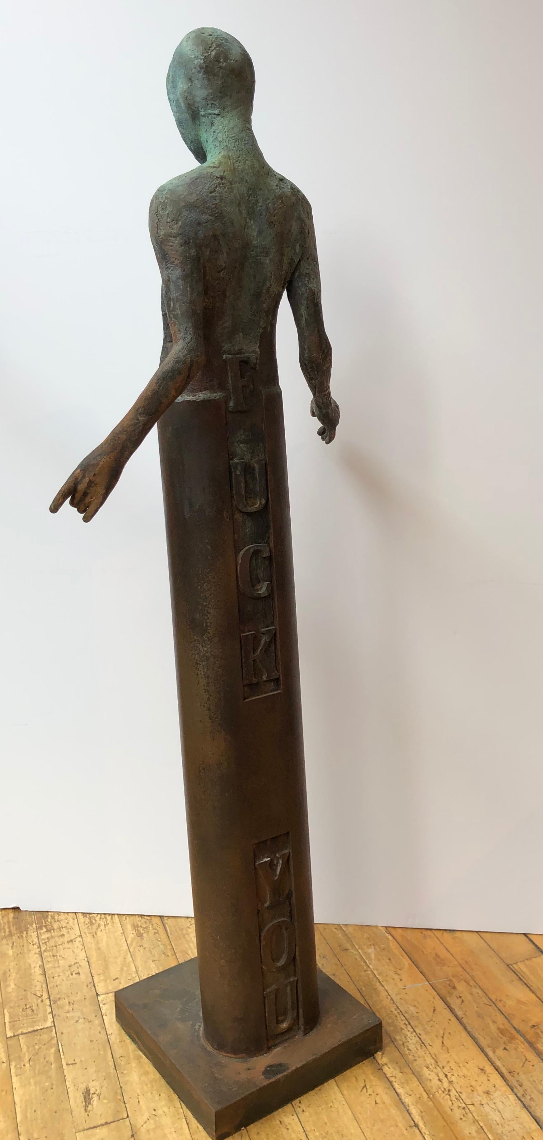 Apologize, Bronze Sculpture of a Single Figure, 