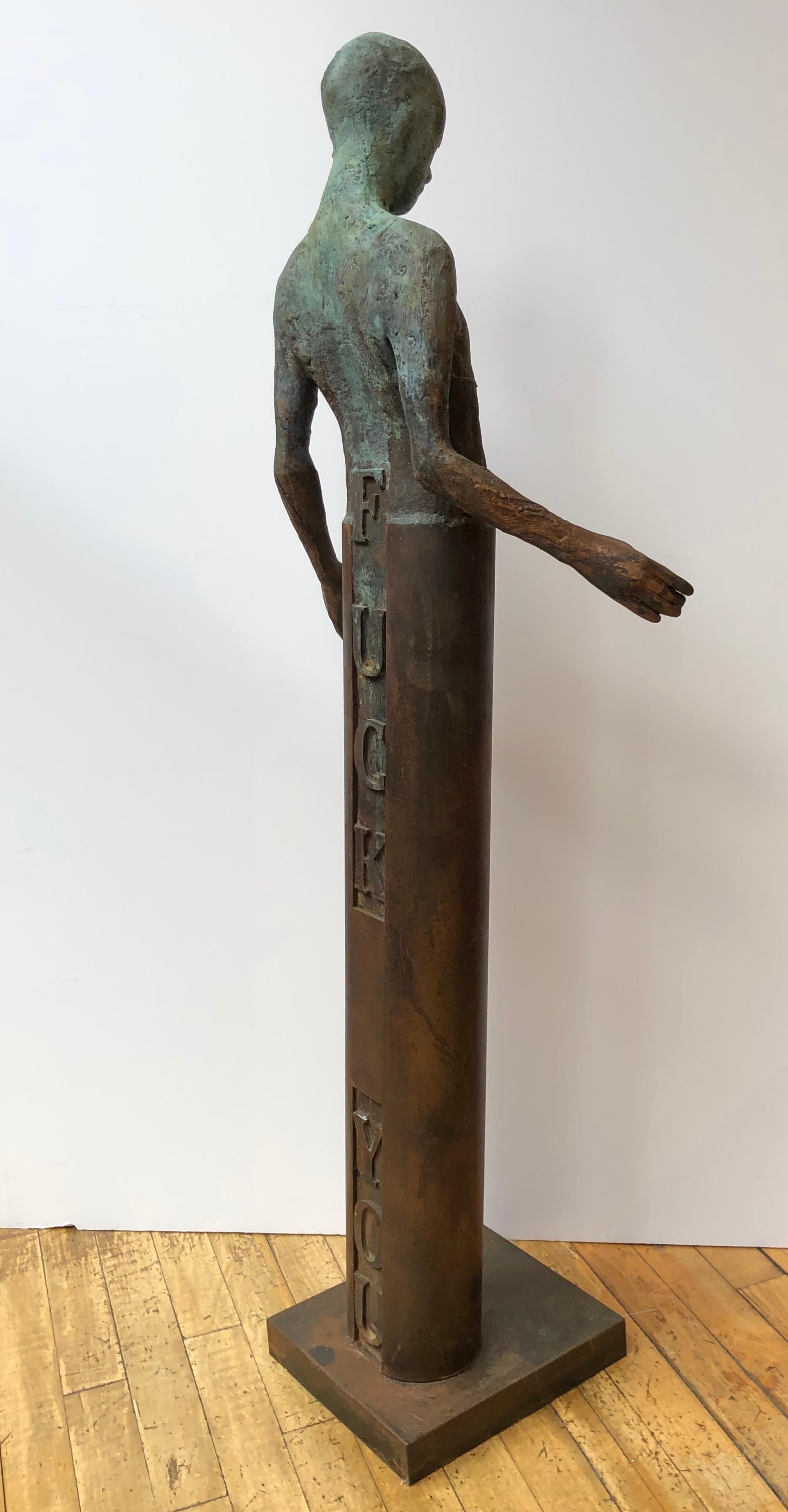 Apologize, Bronze Sculpture of a Single Figure, 