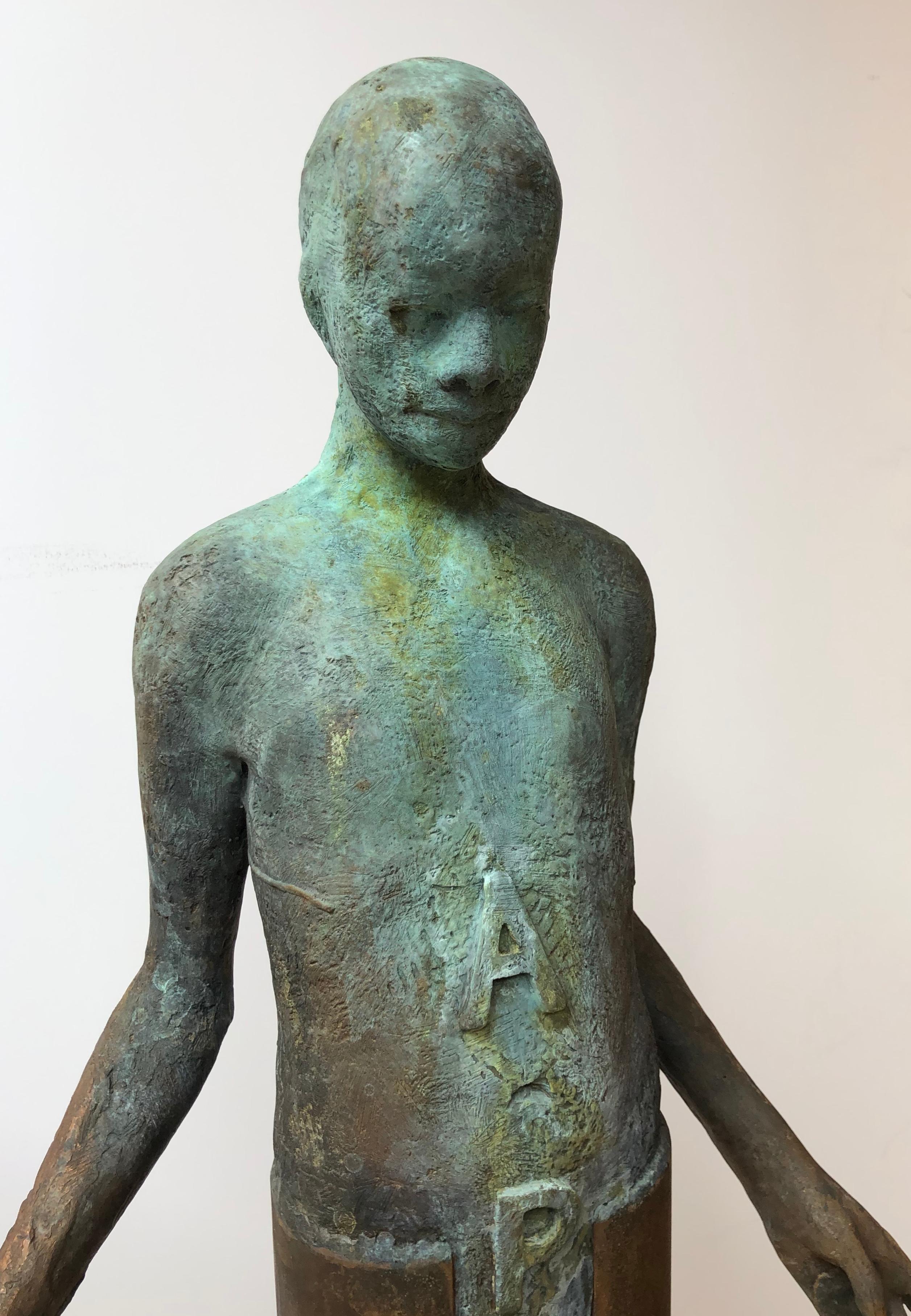 Apologize, Bronze Sculpture of a Single Figure, 