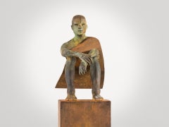 Decisión, 2011, Jesus Curiá, Figurative Kunst, Skulptur aus Bronze und Eisen, Grün