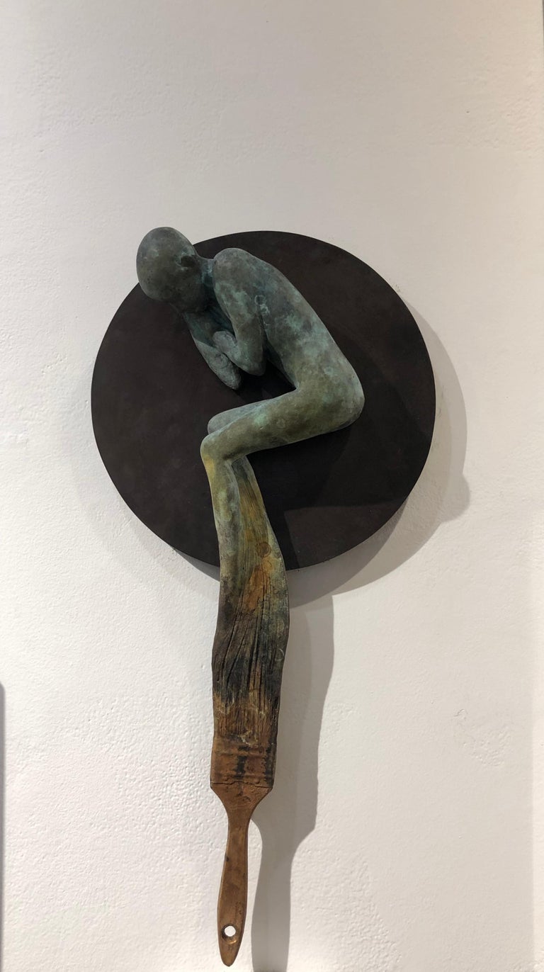 Jesus Curia Perez Dream III Bronze Wall Hanging Sculpture of Figure