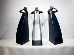 Horizonte Grito Sordo - Three Figural Contemporary Bronze and Steel Sculptures