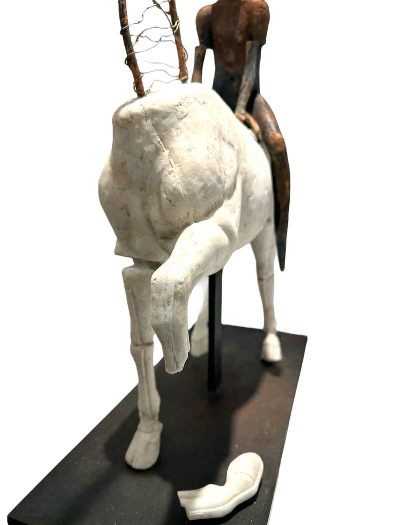 Jesus Curia Perez  Horse I  Pferd und Reiter, Bronze und knstlicher  Stein auf Stahlsockel im Angebot bei 1stDibs Deutschland
