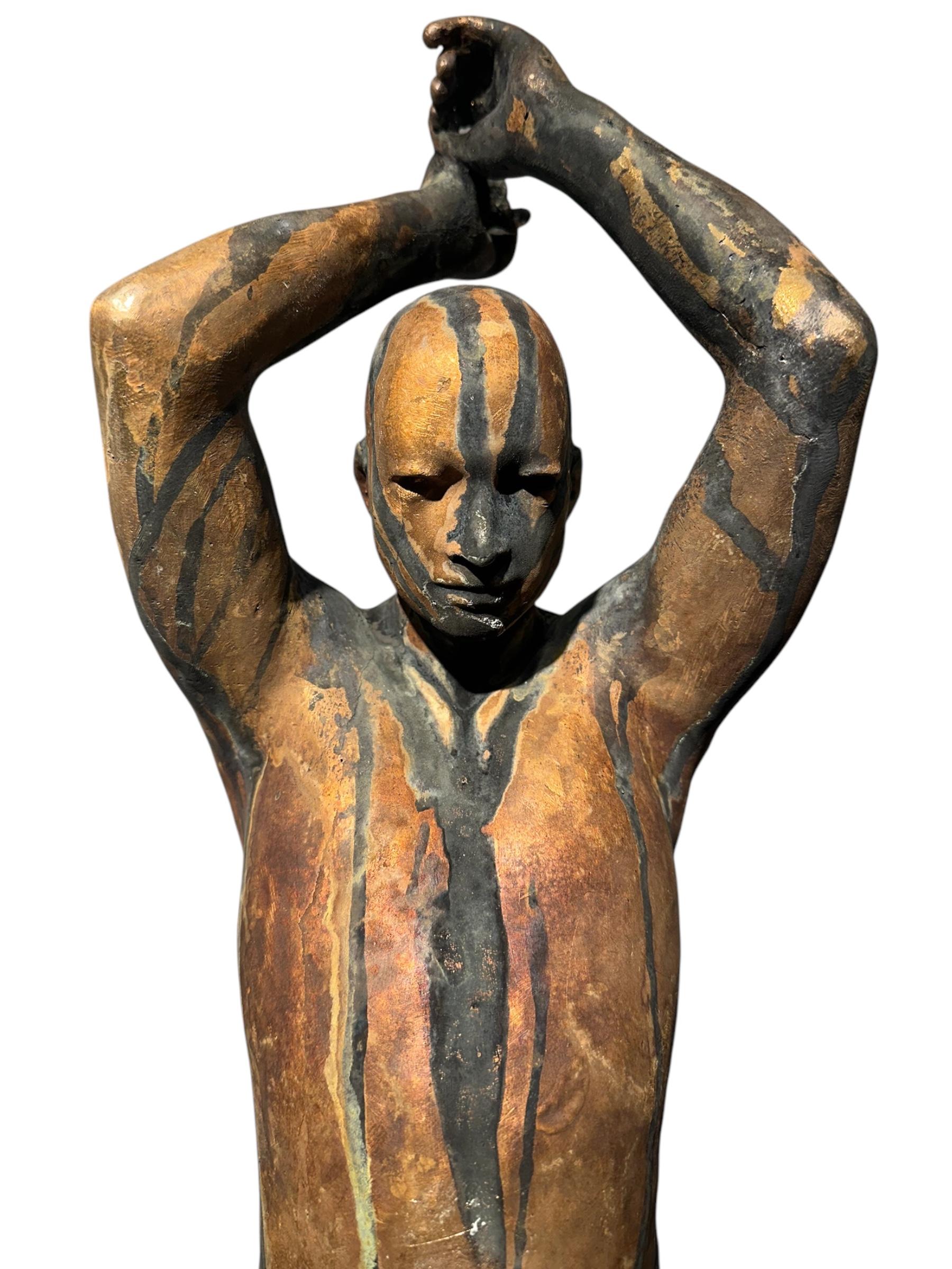 Jesús Curiá Perez
Kendo II
bronze and artificial stone
30.75h x 12.50w x 7.75d in
78.11h x 31.75w x 19.68d cm
JCP067

Jesús Curiá's sculptures arouse something more than purely aesthetic pleasure. We can analyze his work rationally and emphasize the