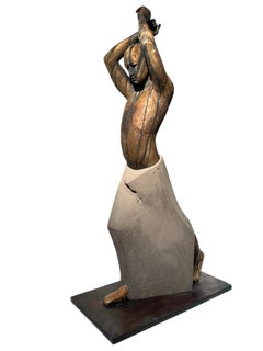 Kendo II - Figure, with Arms in Throwing Position, Bronze & Artificial Stone