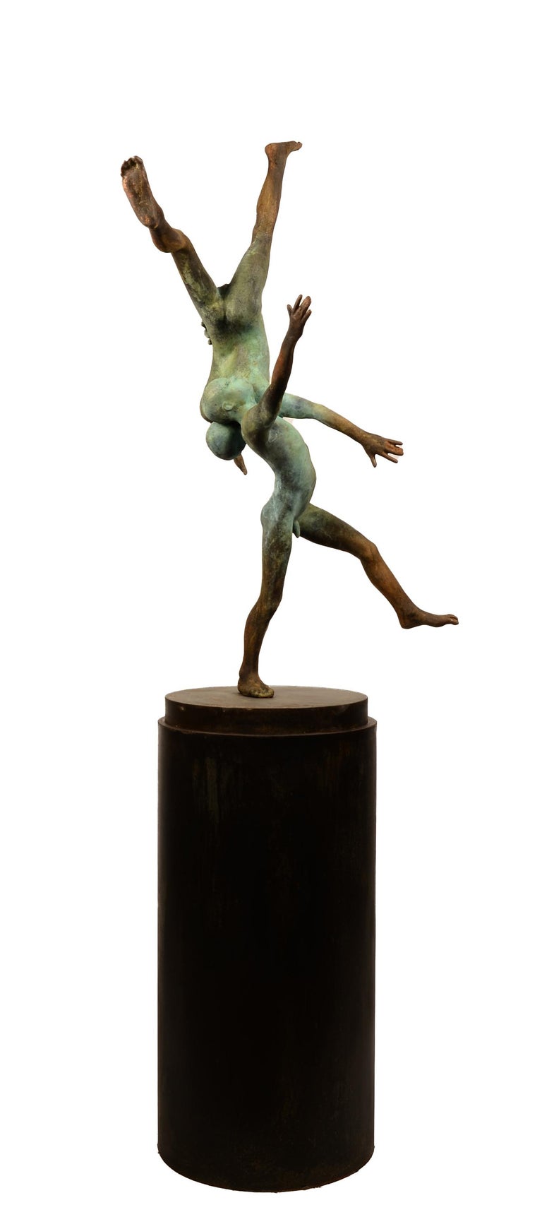 Pugnatum II, Renaissance Inspired Bronze Sculpture of Two Aerial Performers For Sale 1