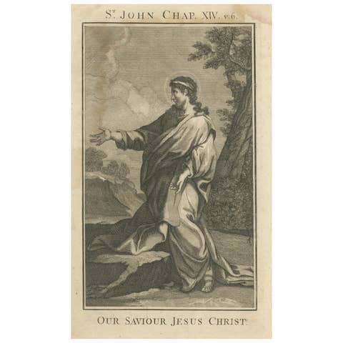 Jesus “I Am the Way” – John XIV Antique Engraving, c.1735