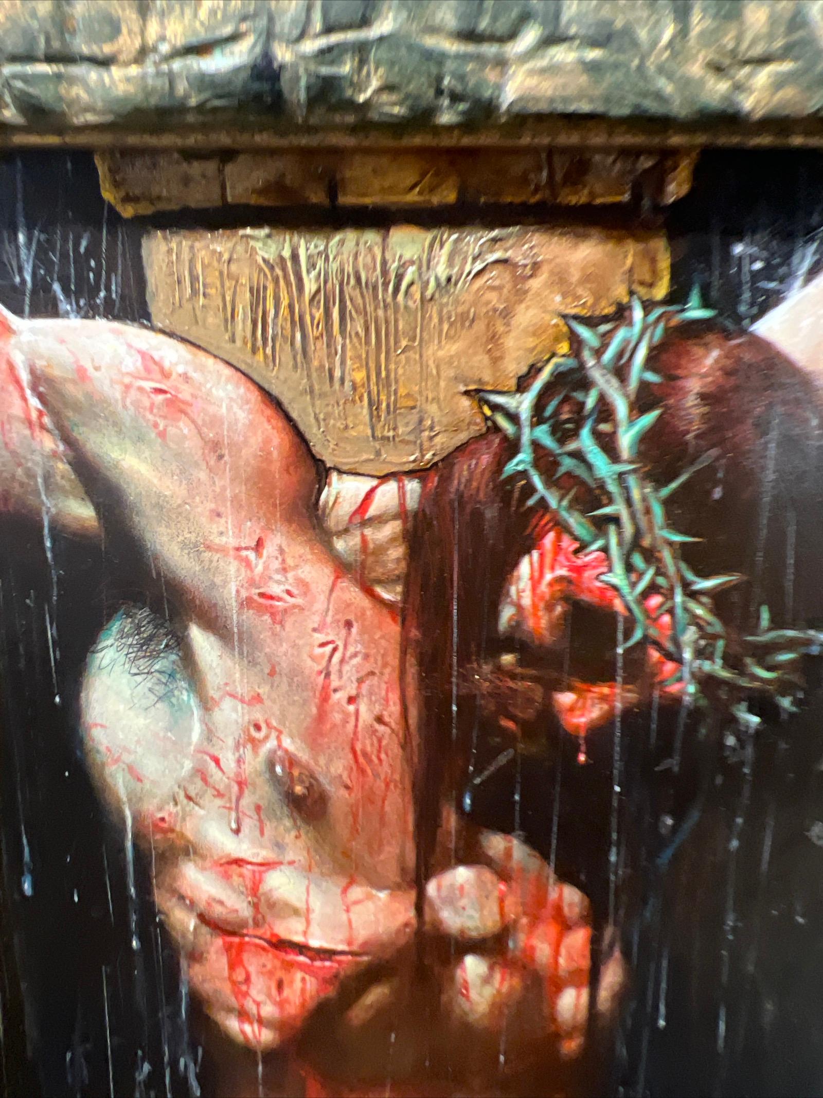 JESUS IN AGONY…. NO HOLDS BARRED By Simon Bisley Original Art For Sale 5