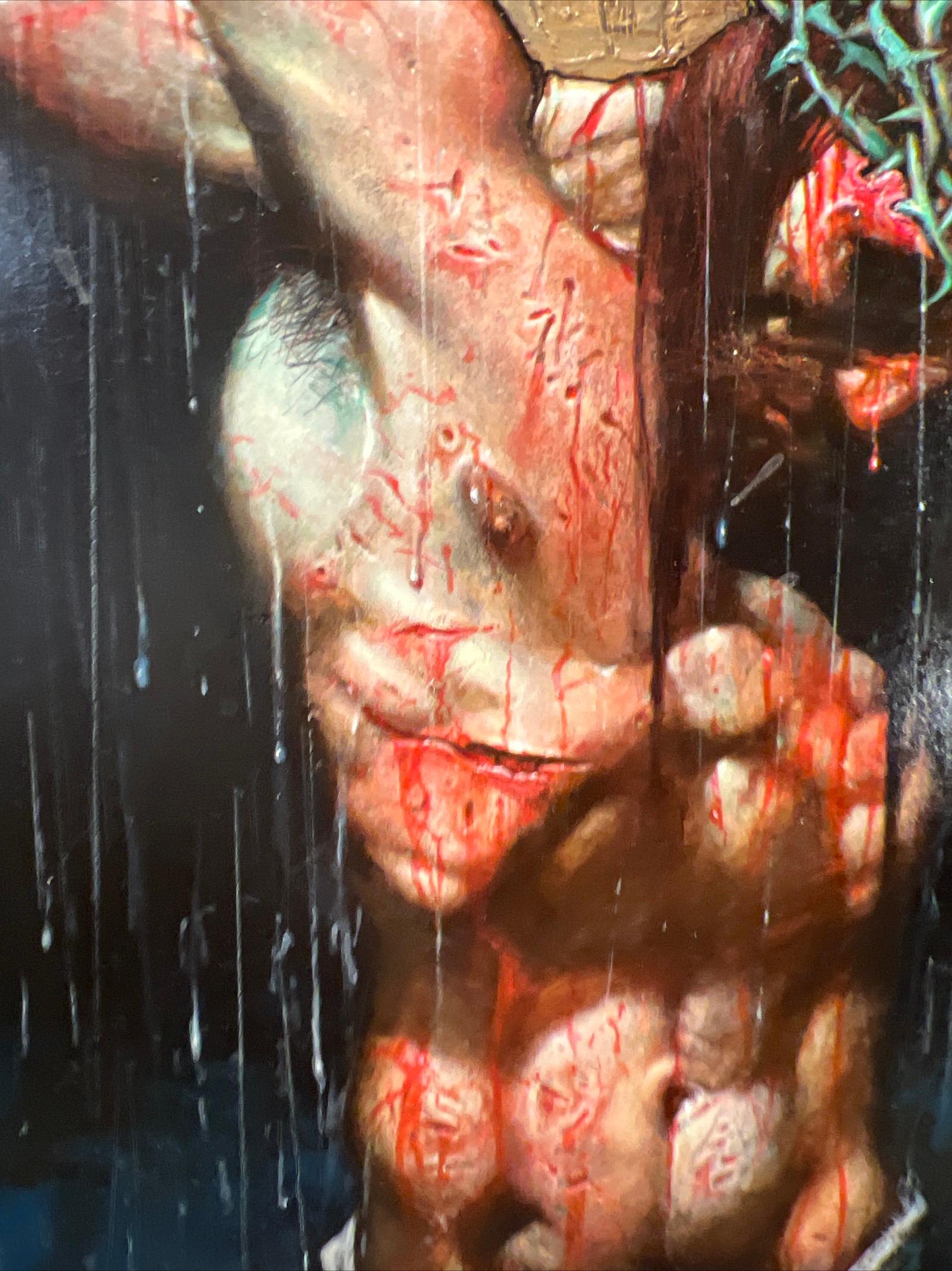 JESUS IN AGONY…. NO HOLDS BARRED By Simon Bisley Original Art For Sale 1