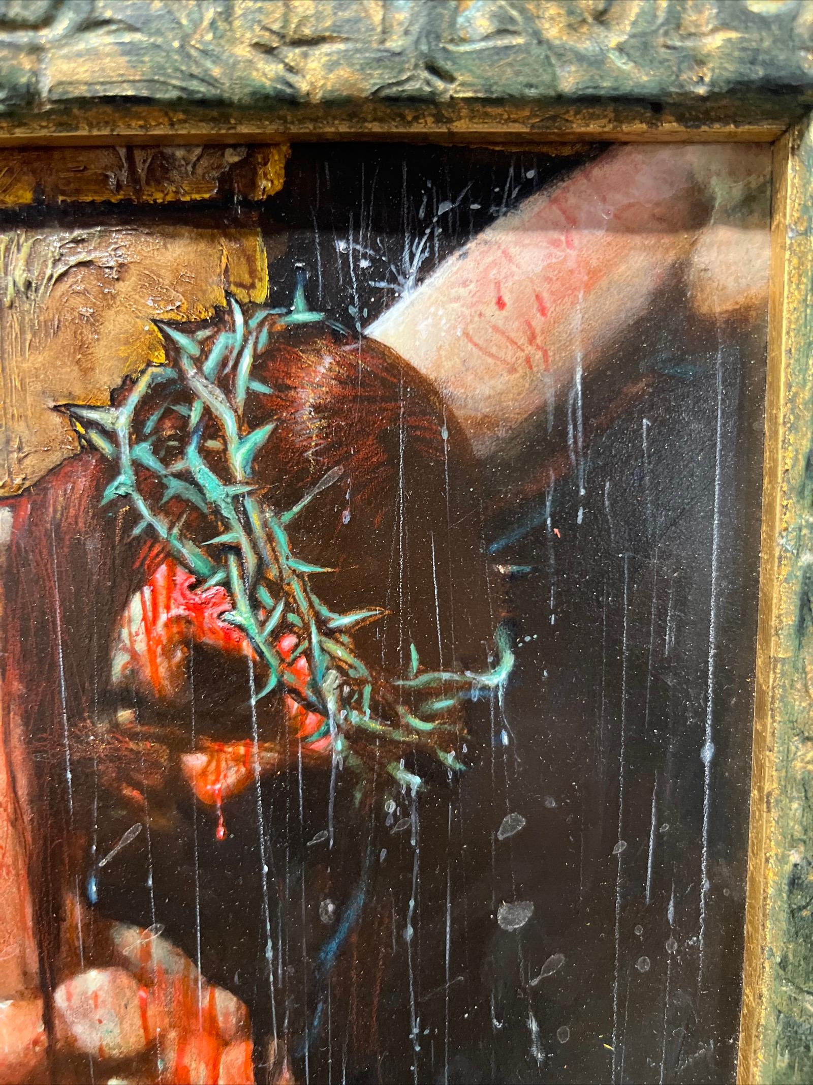 JESUS IN AGONY…. NO HOLDS BARRED By Simon Bisley Original Art For Sale 2