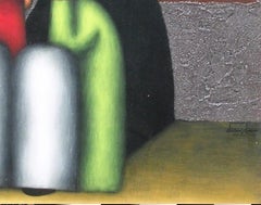 Mexican Modernist Painting by Jesus Leuus, 1973, La Familia