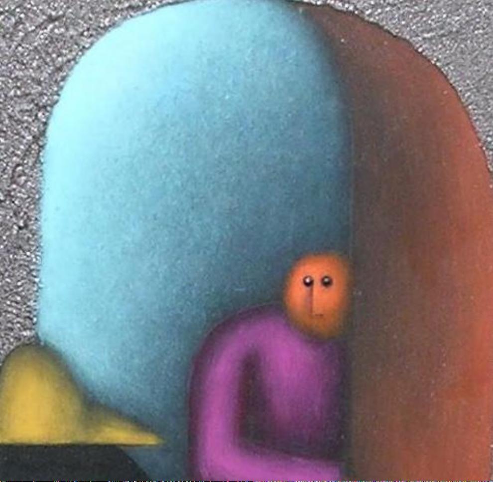 Peinture moderniste mexicaine de Jesus Leuus, 1973, La Familia en vente 2
