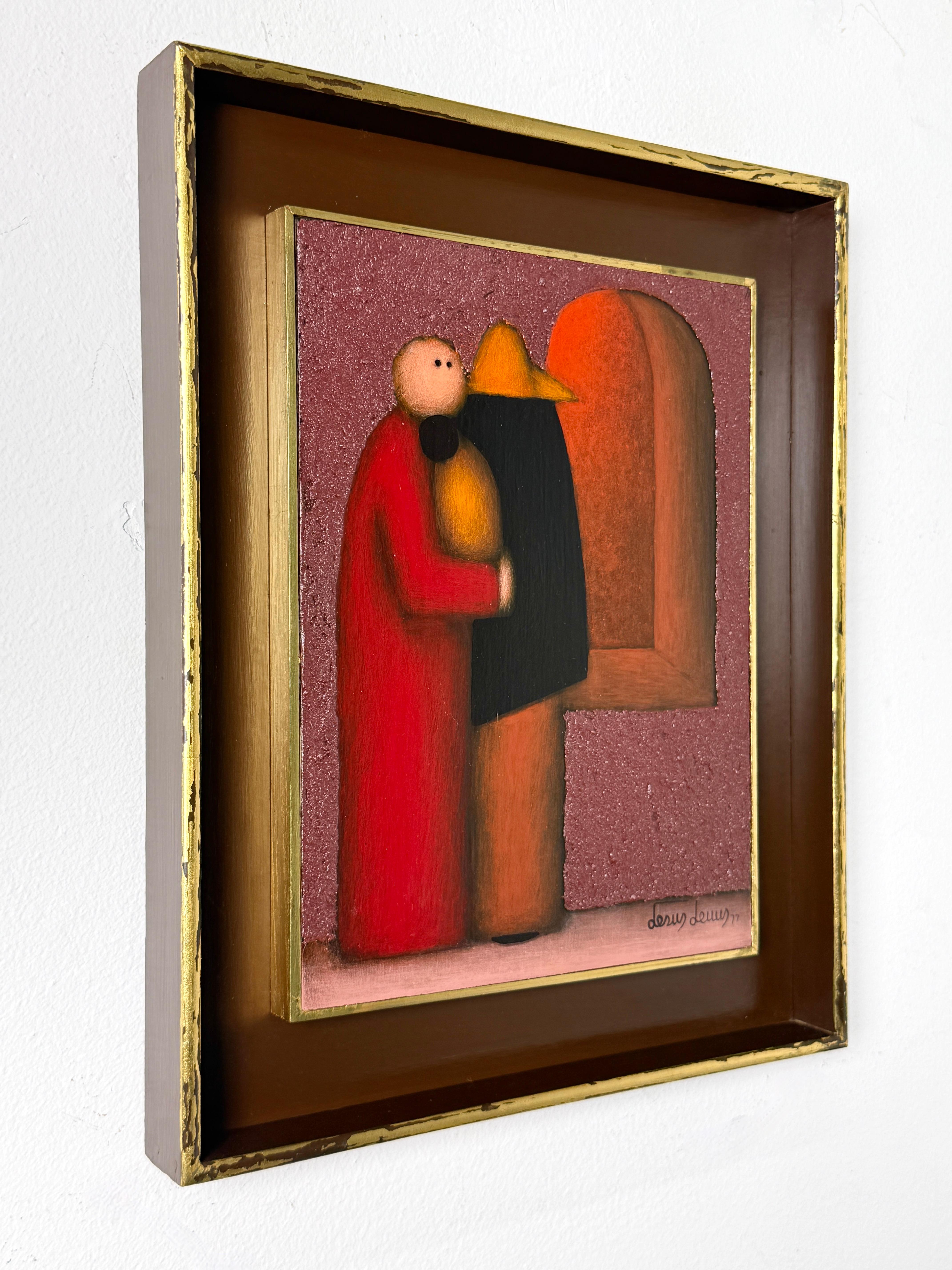 Jesus Mariano Leuus Surrealist Figurales Ölgemälde Mexiko 1977 (Moderne) im Angebot