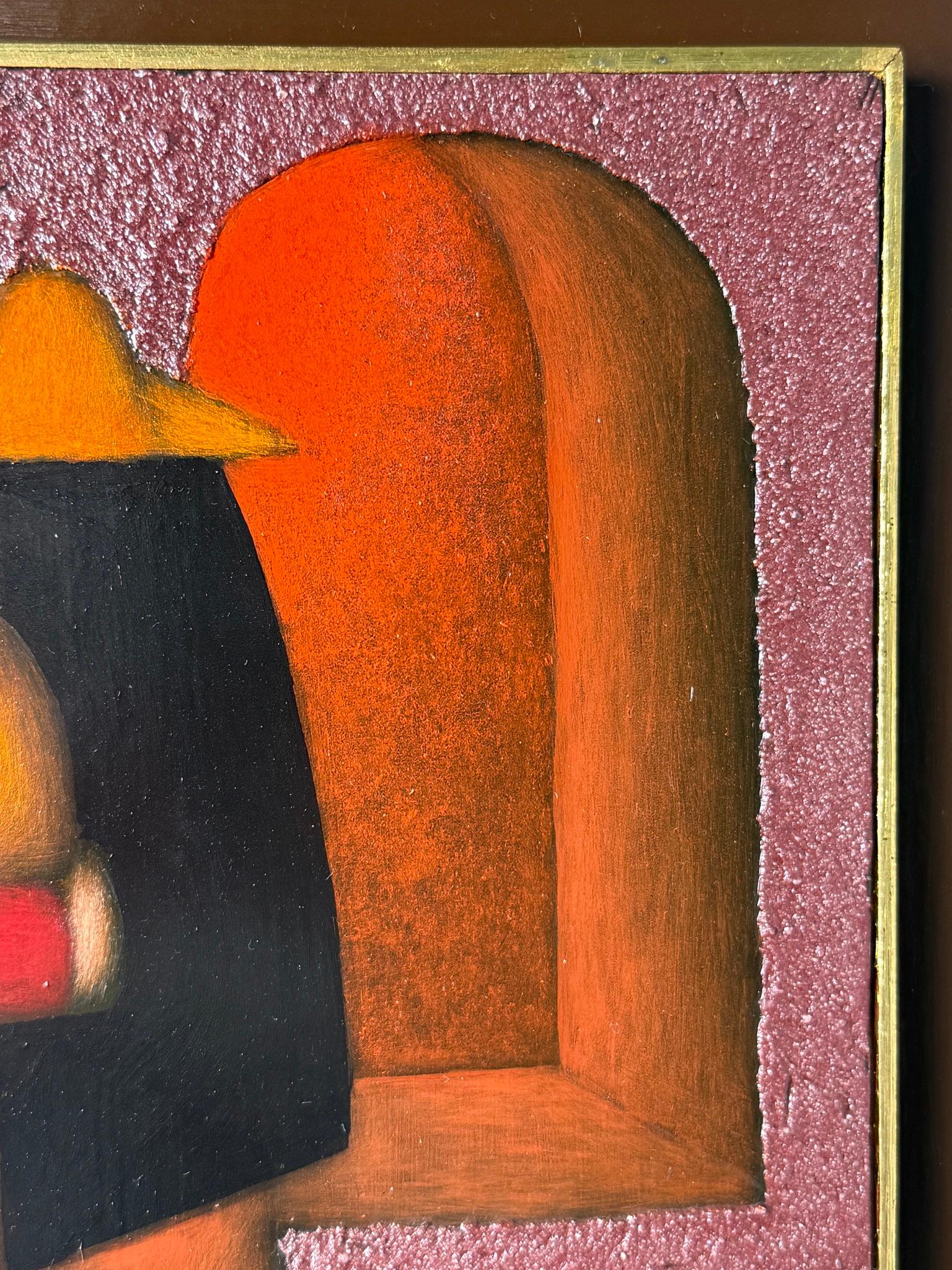 Jesus Mariano Leuus Surrealist Figurales Ölgemälde Mexiko 1977 (20. Jahrhundert) im Angebot