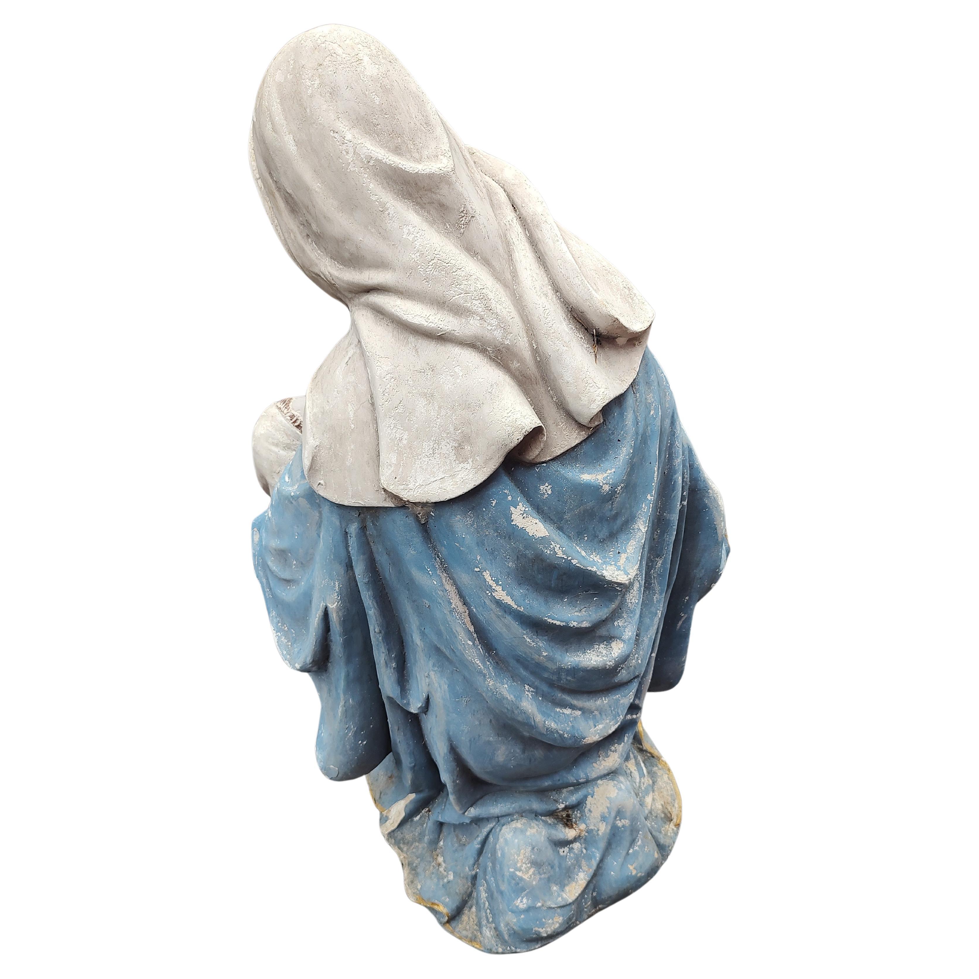 Jesus, Mary & Joseph en sculpture moderne du milieu du siècle dernier en fibre de verre et plâtre C1955 en vente 2