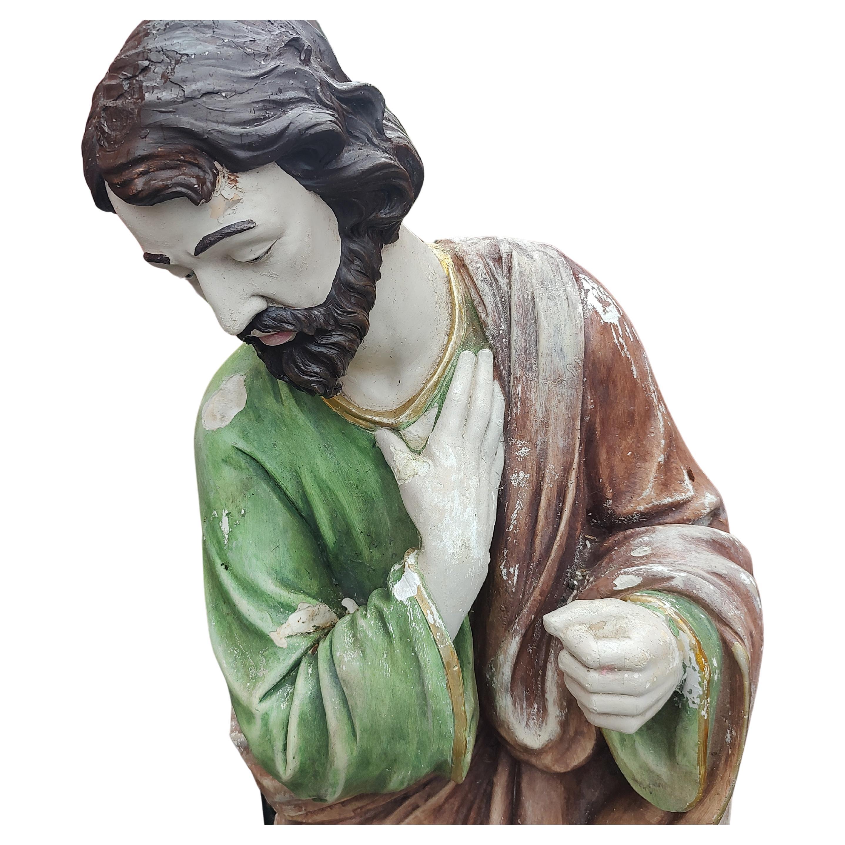 Jesus, Mary & Joseph en sculpture moderne du milieu du siècle dernier en fibre de verre et plâtre C1955 en vente 4