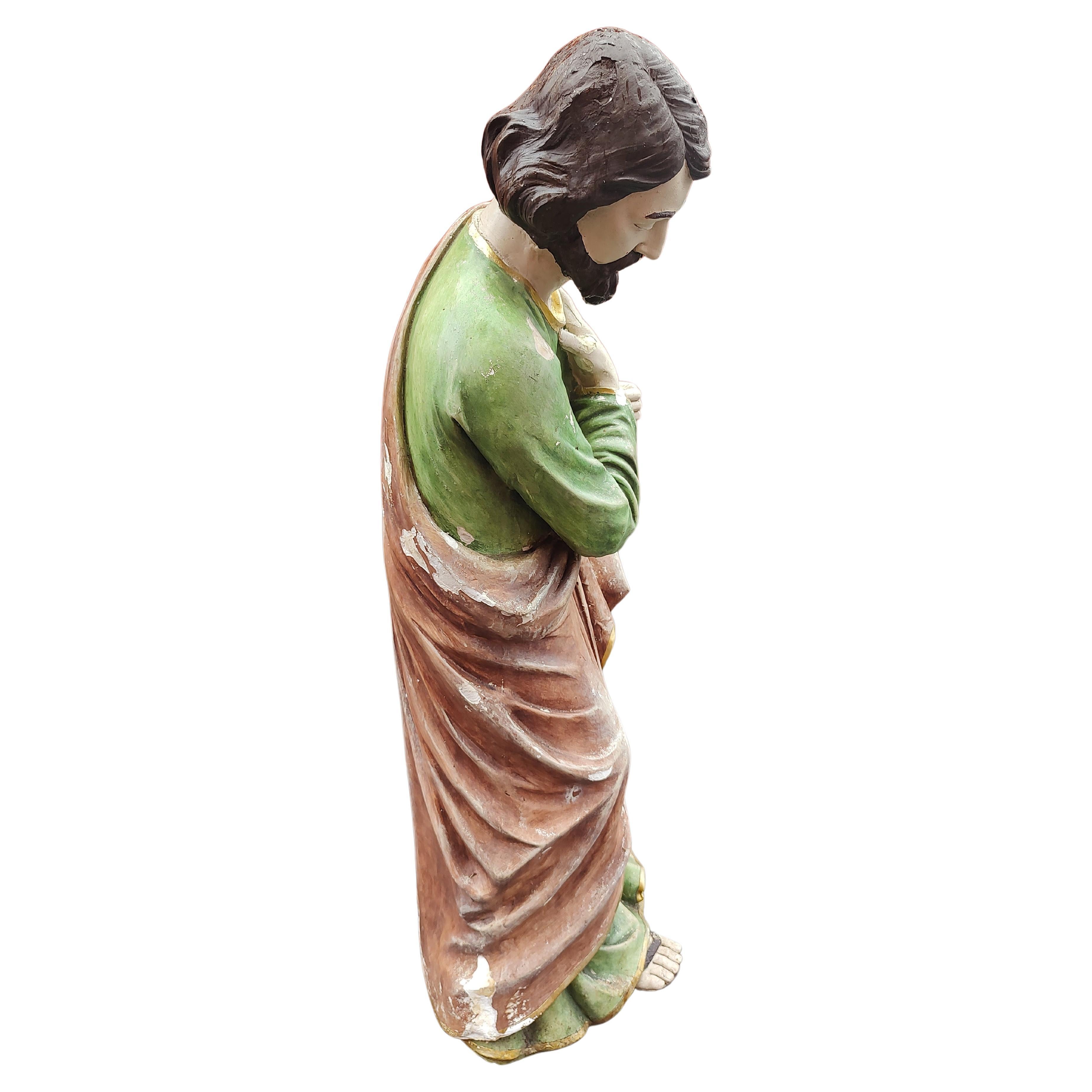 Jesus, Mary & Joseph en sculpture moderne du milieu du siècle dernier en fibre de verre et plâtre C1955 en vente 6