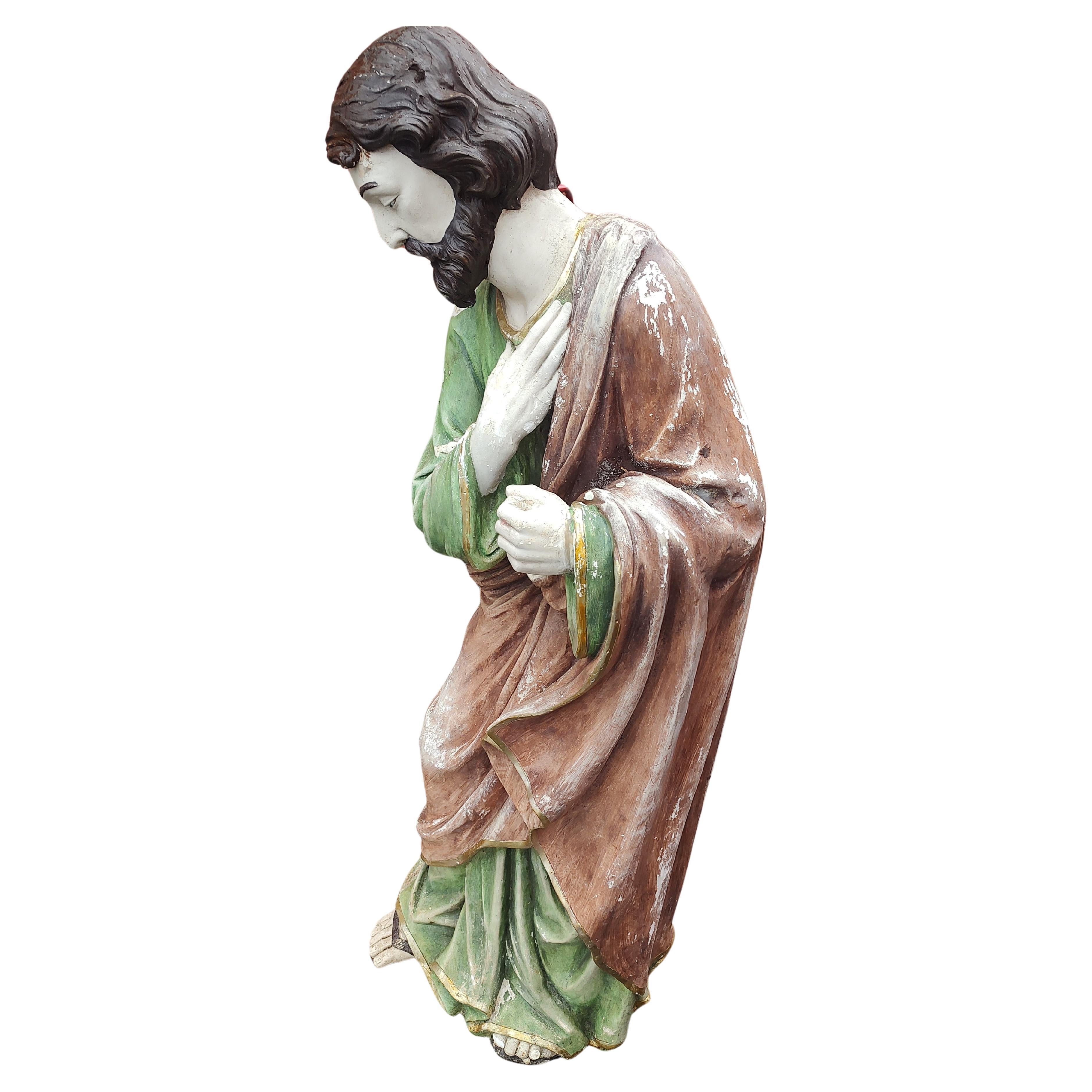 Jesus, Mary & Joseph in Mid Century Modern Sculptural Fiberglass & Plaster C1955 For Sale 11