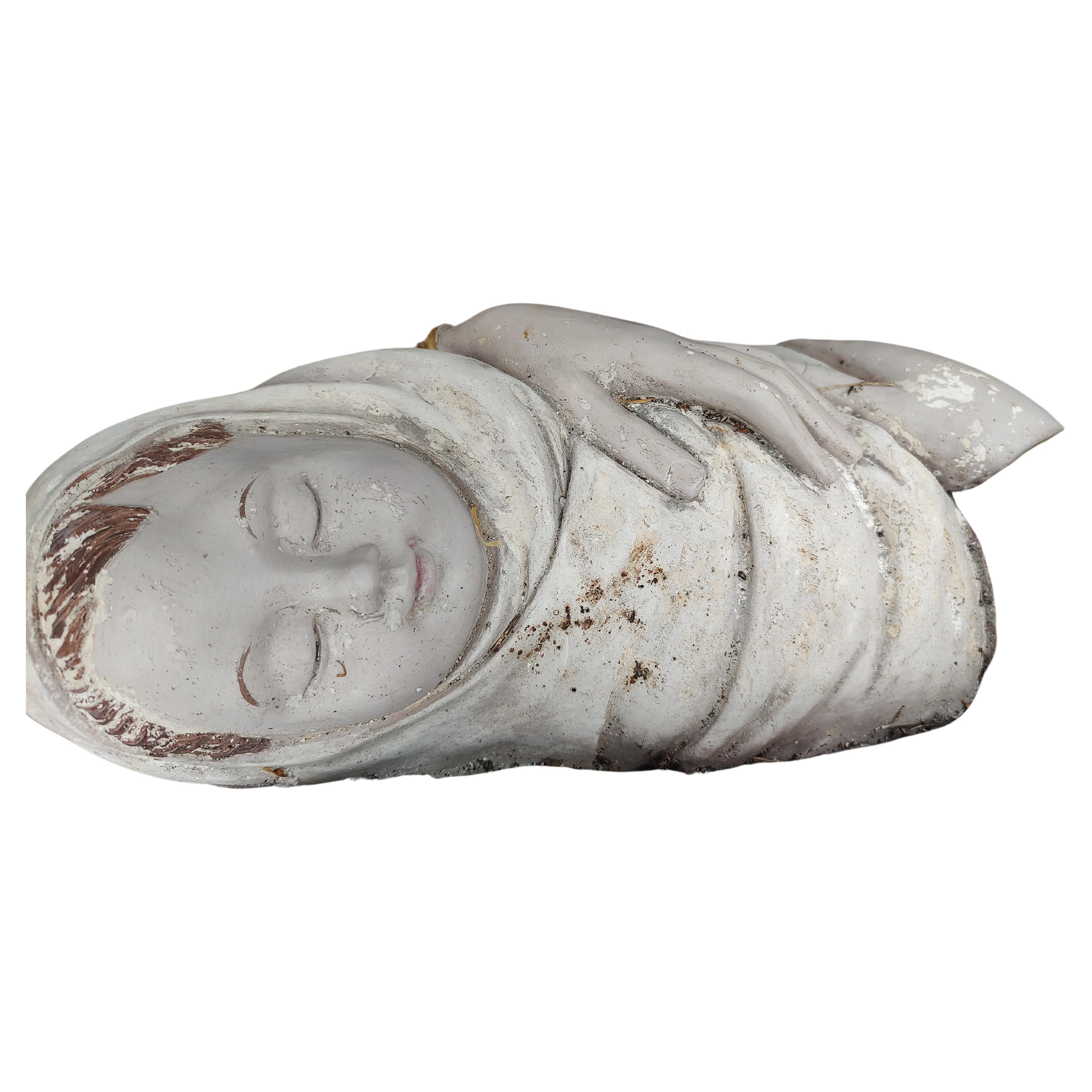 Fait main Jesus, Mary & Joseph en sculpture moderne du milieu du siècle dernier en fibre de verre et plâtre C1955 en vente