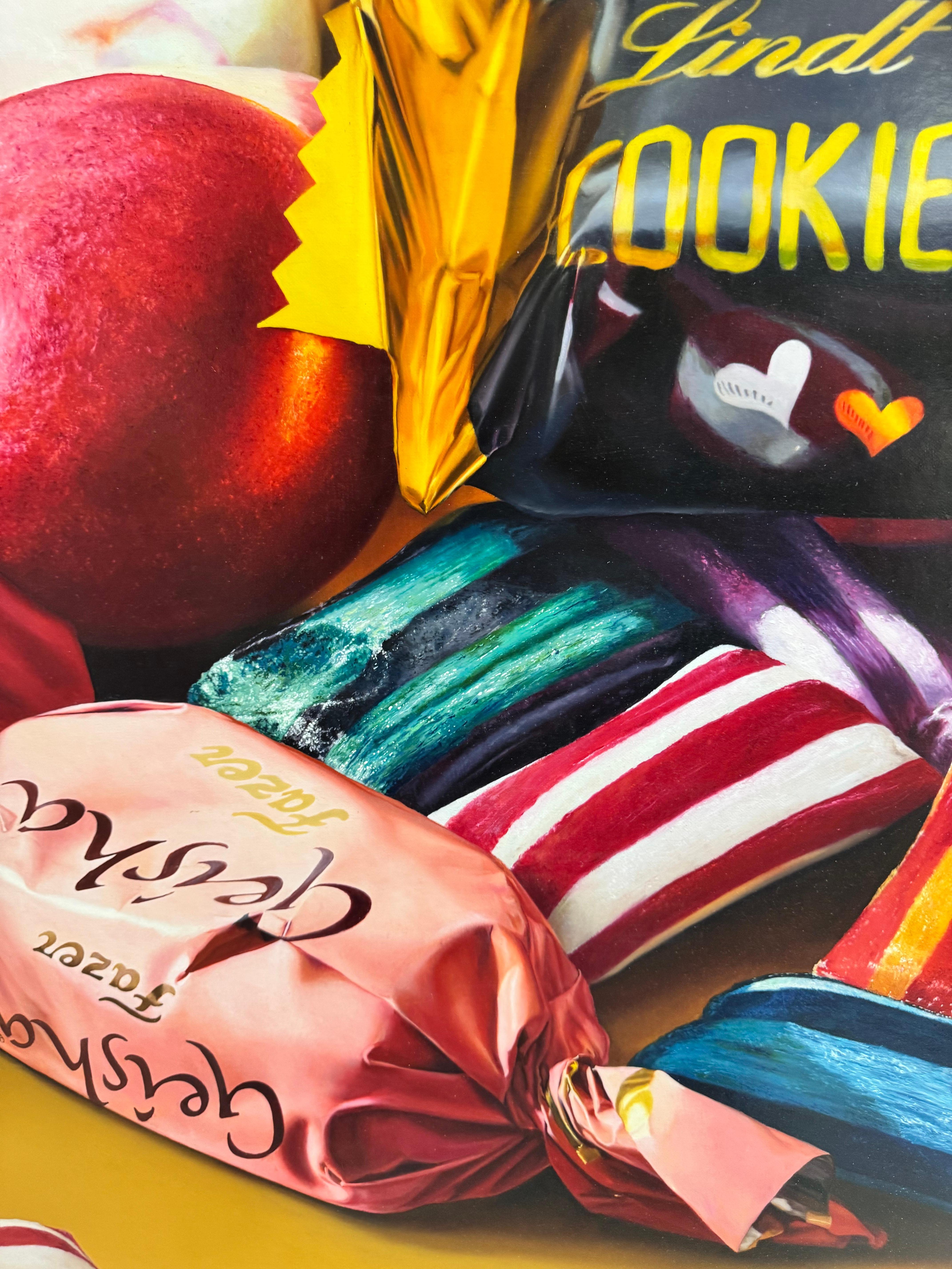Candy Crush - Still-Life Painting Marrone di Jesus Navarro